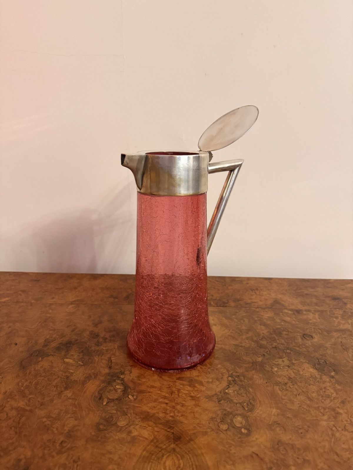 Unusual Large Edwardian Cranberry Glass Water Jug photo for sale