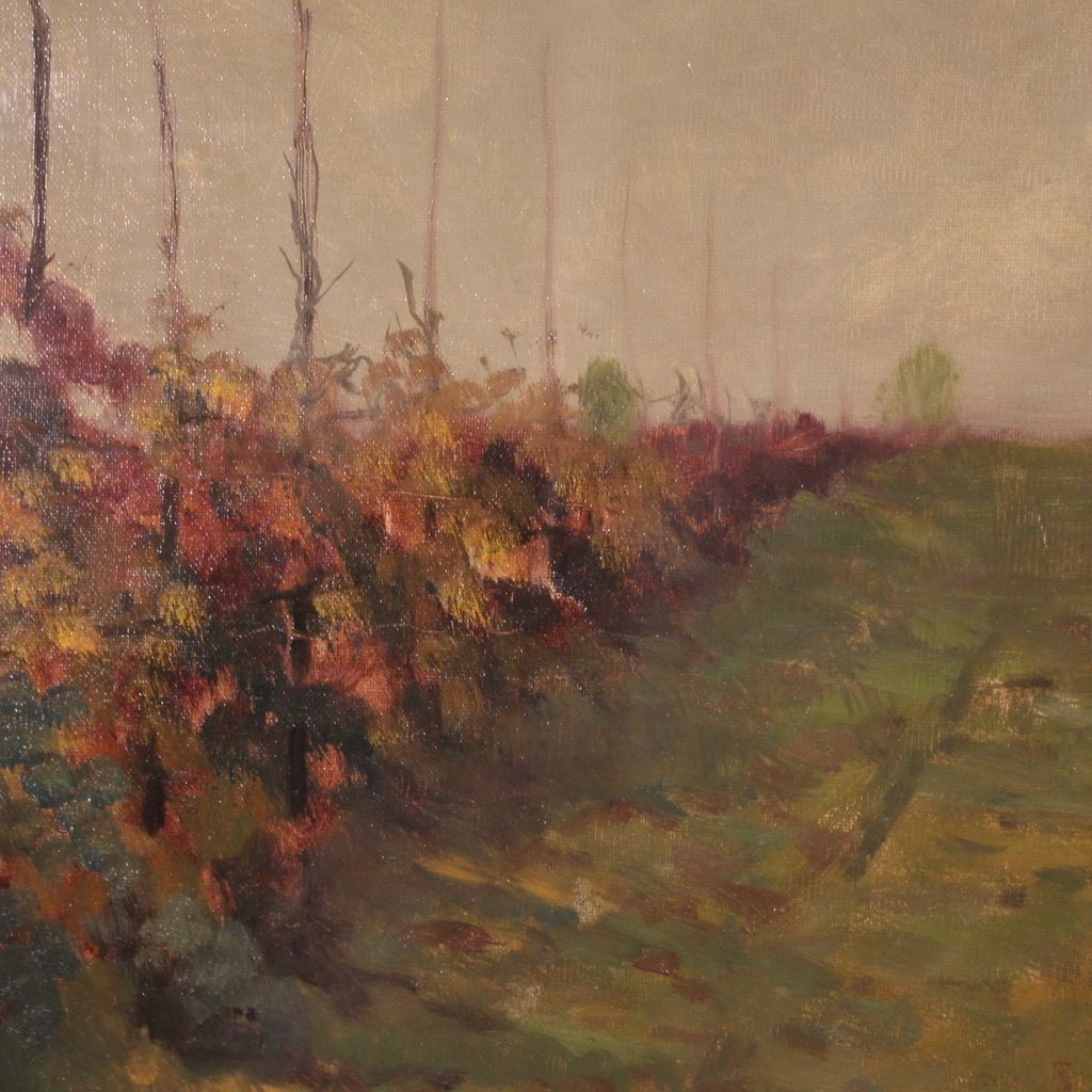 photo buy 20th Century Italian Landscape Painting The Vineyard In Druento