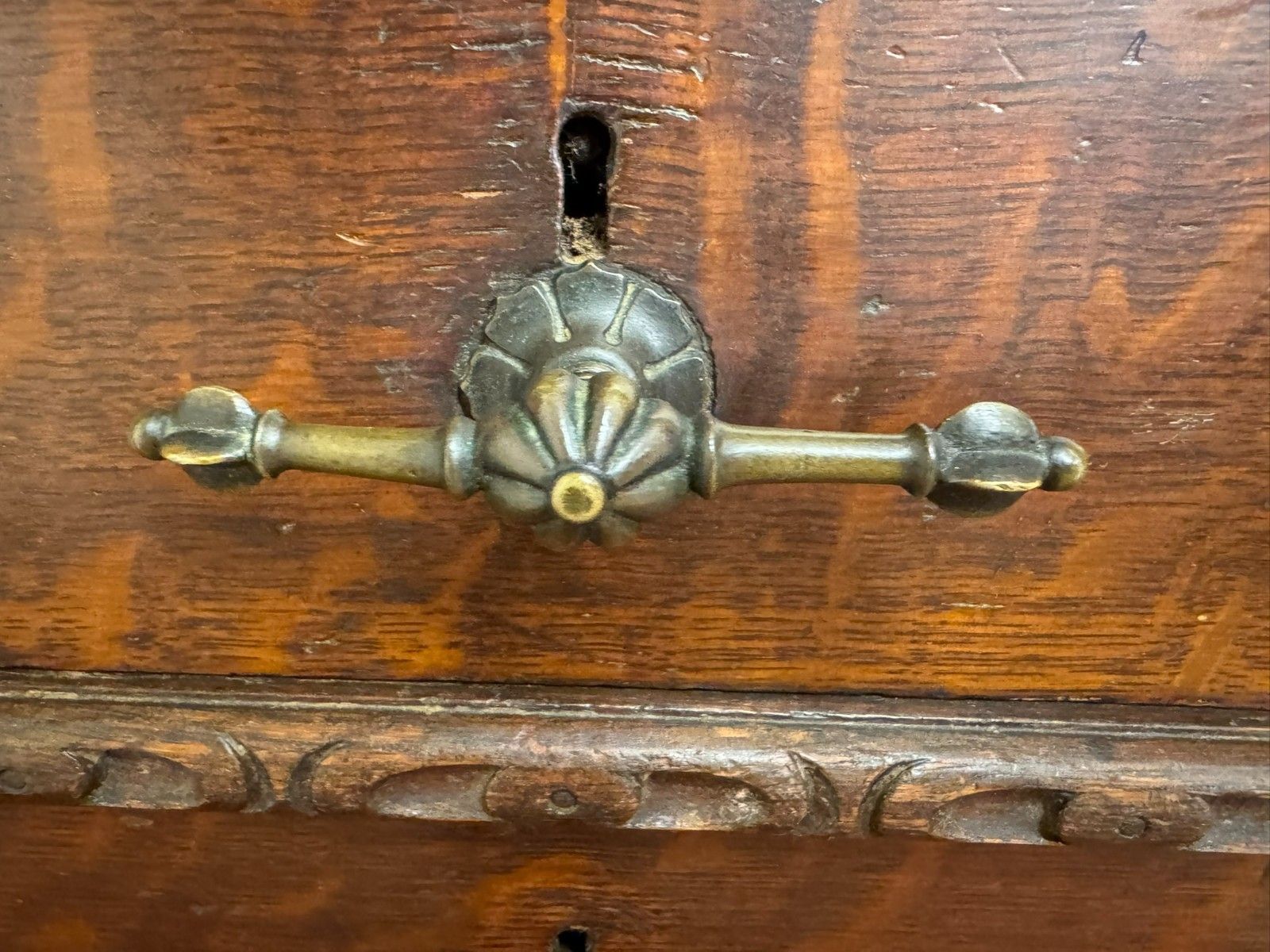 photo vintage Rare 19th Century Carved Oak Wellington Chest Of Drawers Circa 1880