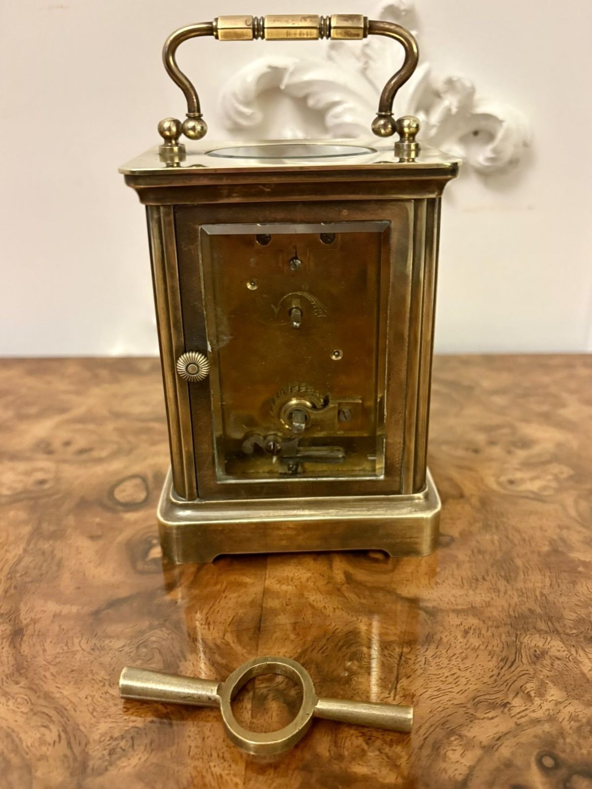 Antique 19th Century Miniature French Brass Carriage Clock photo furniture