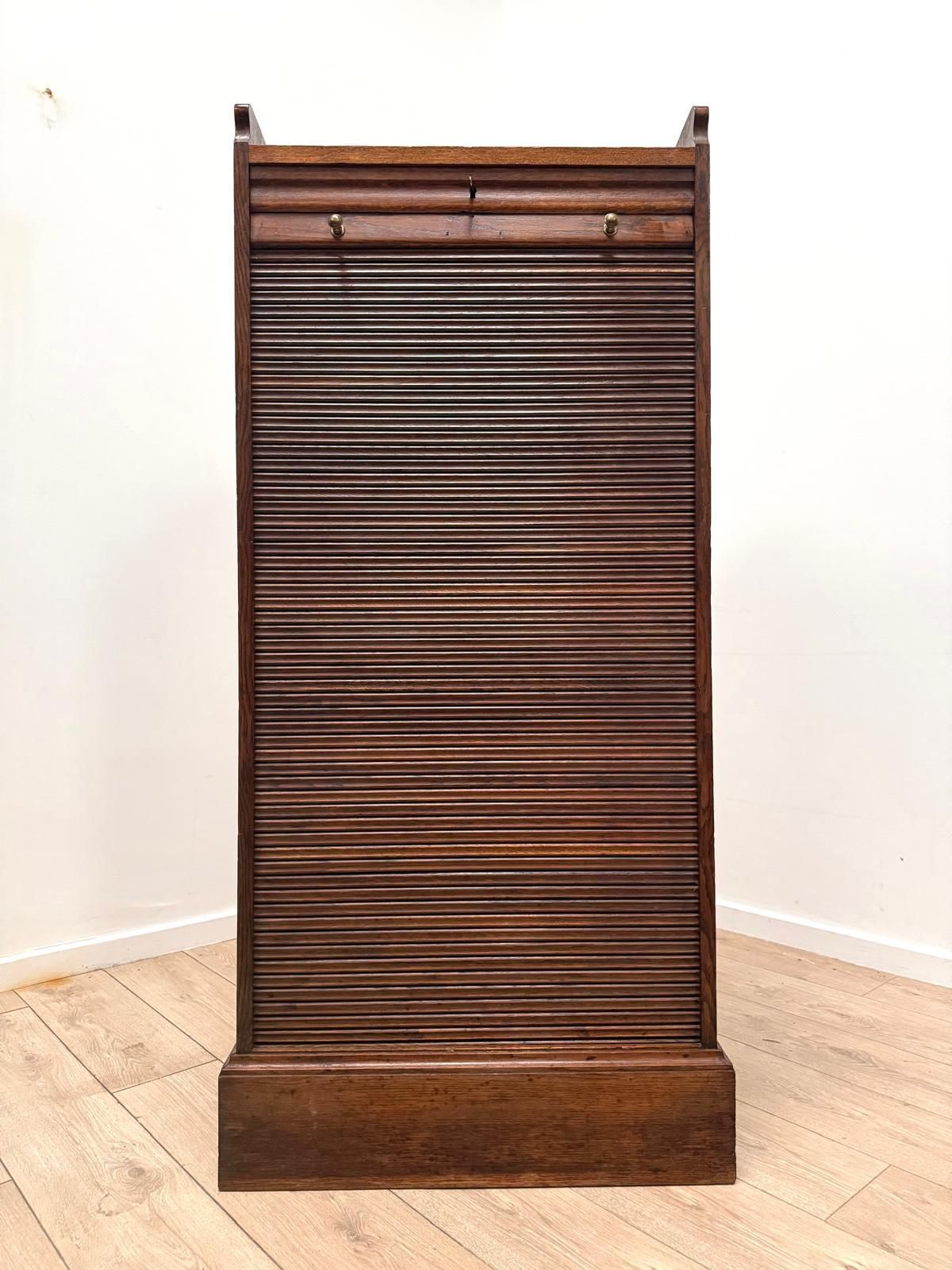 Great Looking Quality Early 20th Century Tambour Cabinet  Delivery Available 0139.