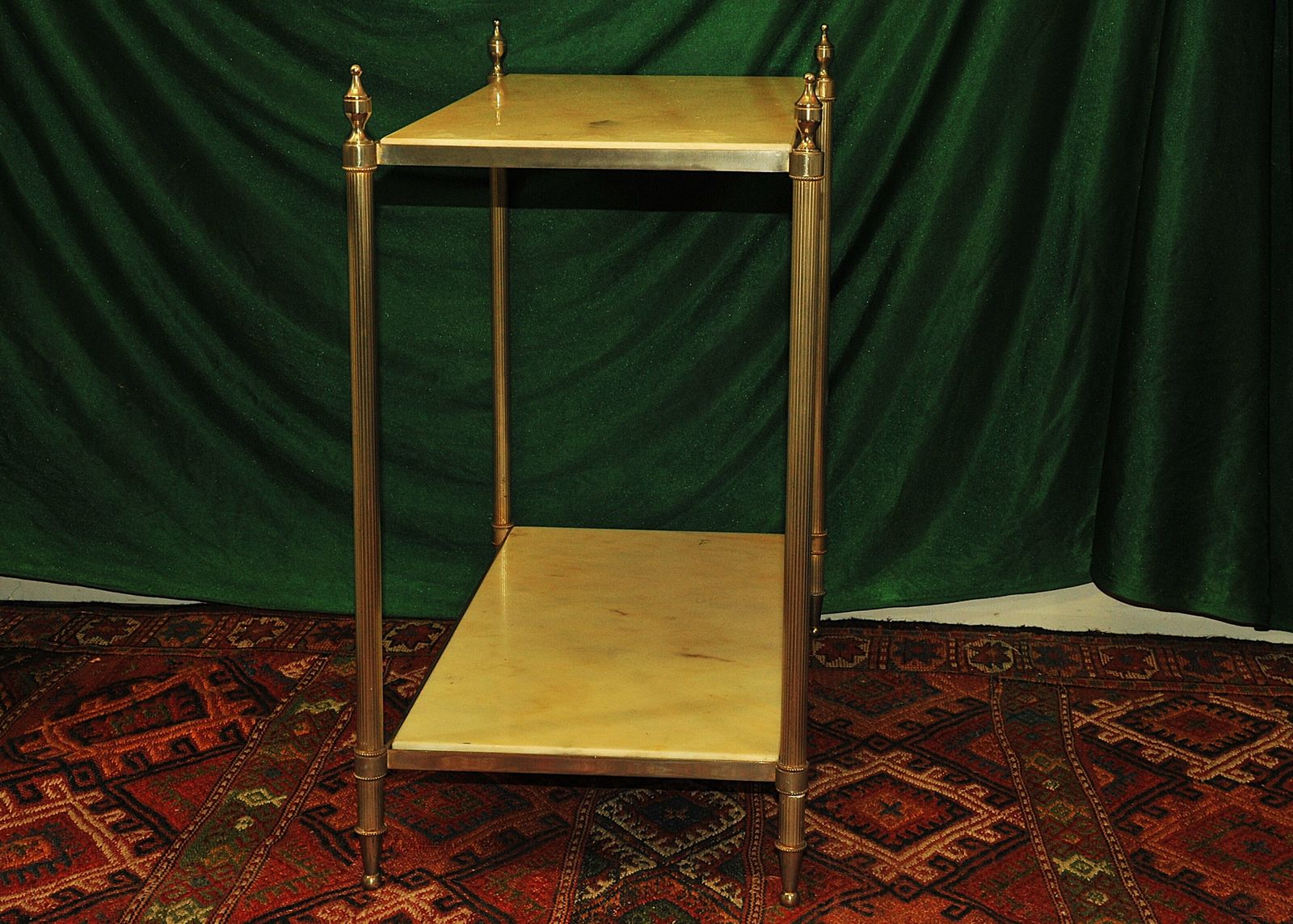 A Vintage French Mid C Two Tier Steel And Faux Marble Table photo buy