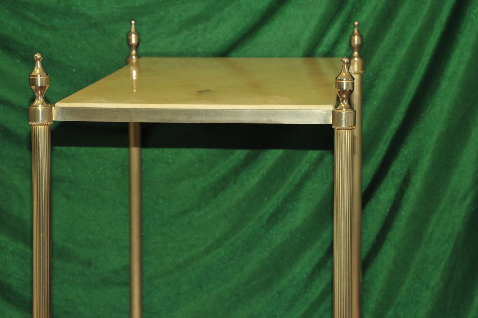 A Vintage French Mid C Two Tier Steel And Faux Marble Table photo vintage