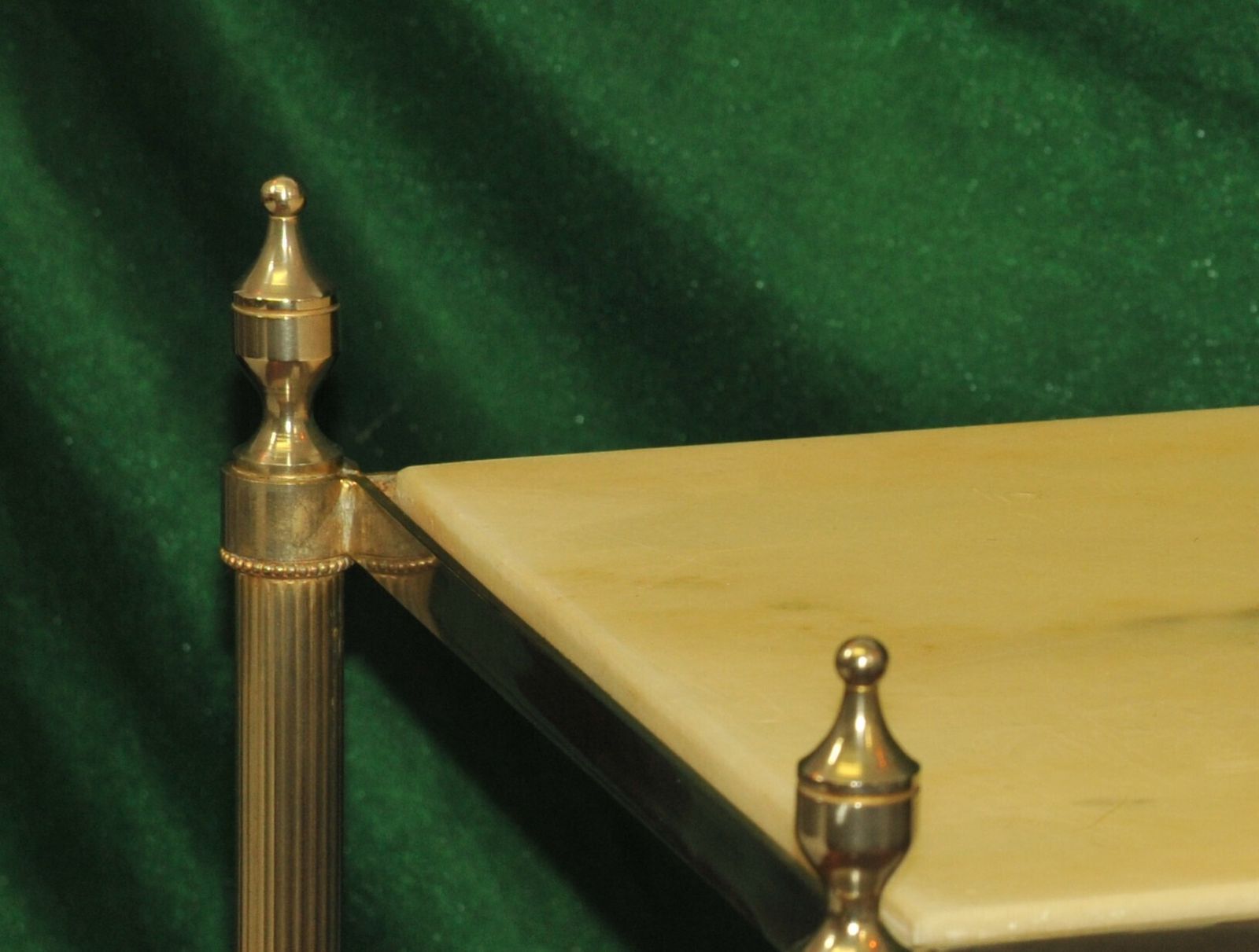 Furniture A Vintage French Mid C Two Tier Steel And Faux Marble Table photo