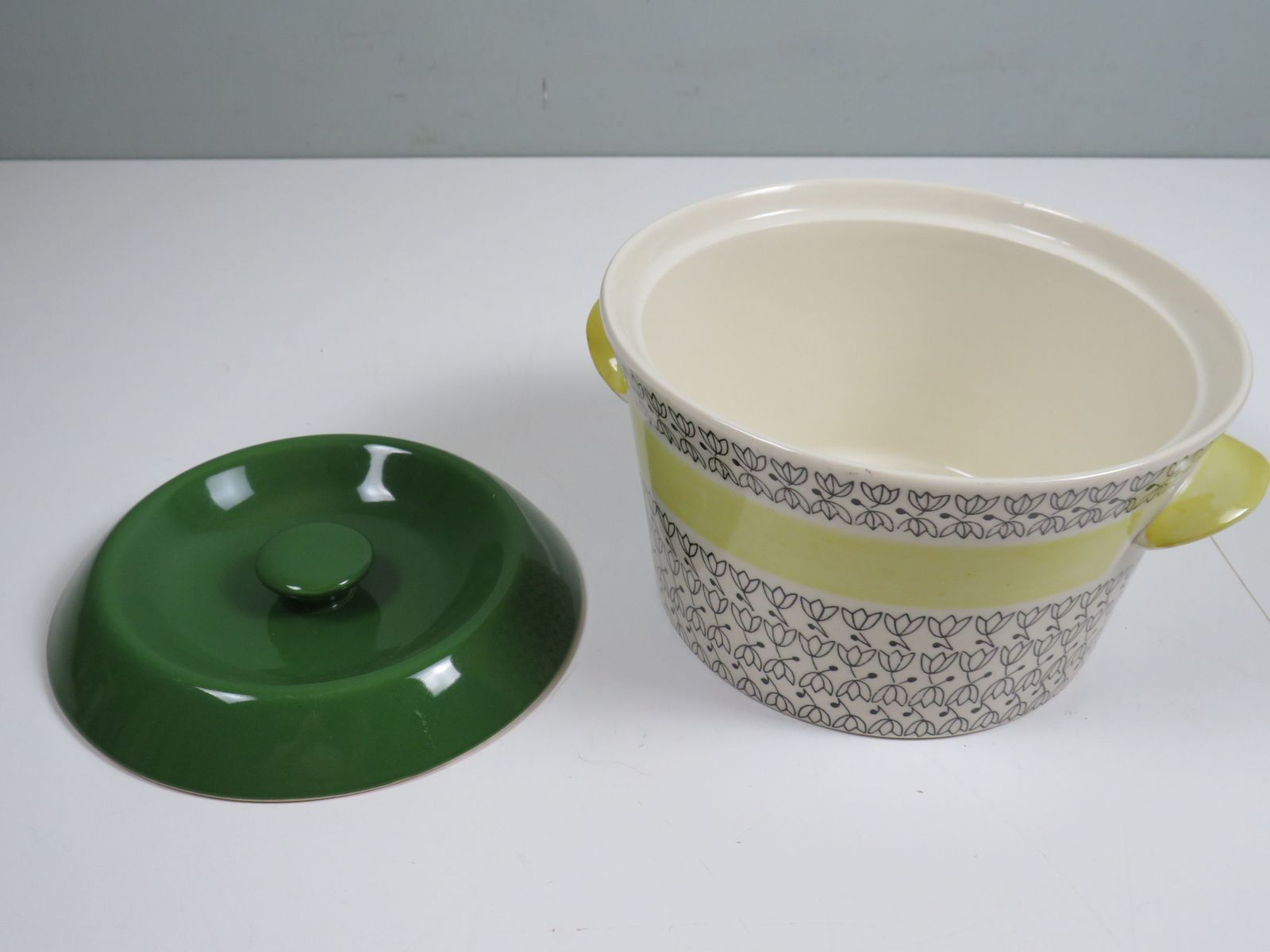 Mid Century Norwegian Casserole By Inger Waage For Stavangerflint – “Pernille” – Handpainted – 1950s–70s photo vintage