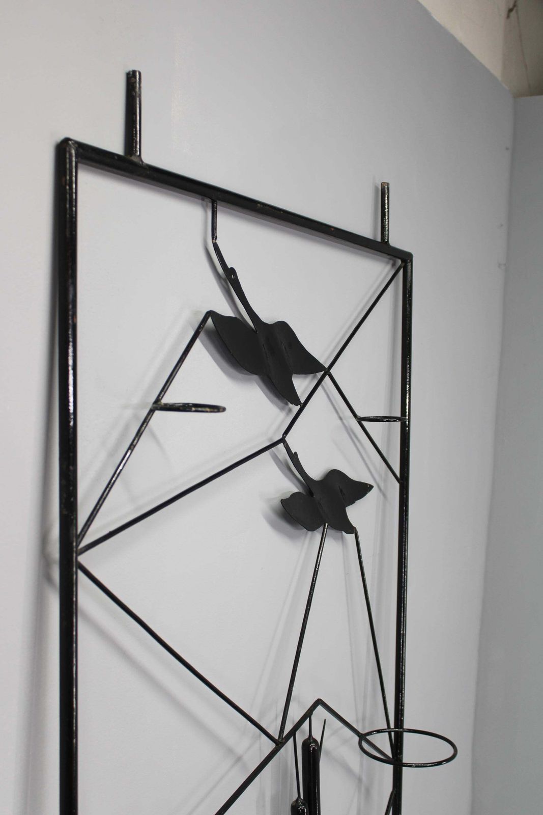 Mid Century Black Metal Room Divider Planter, 1970s photo vinterior