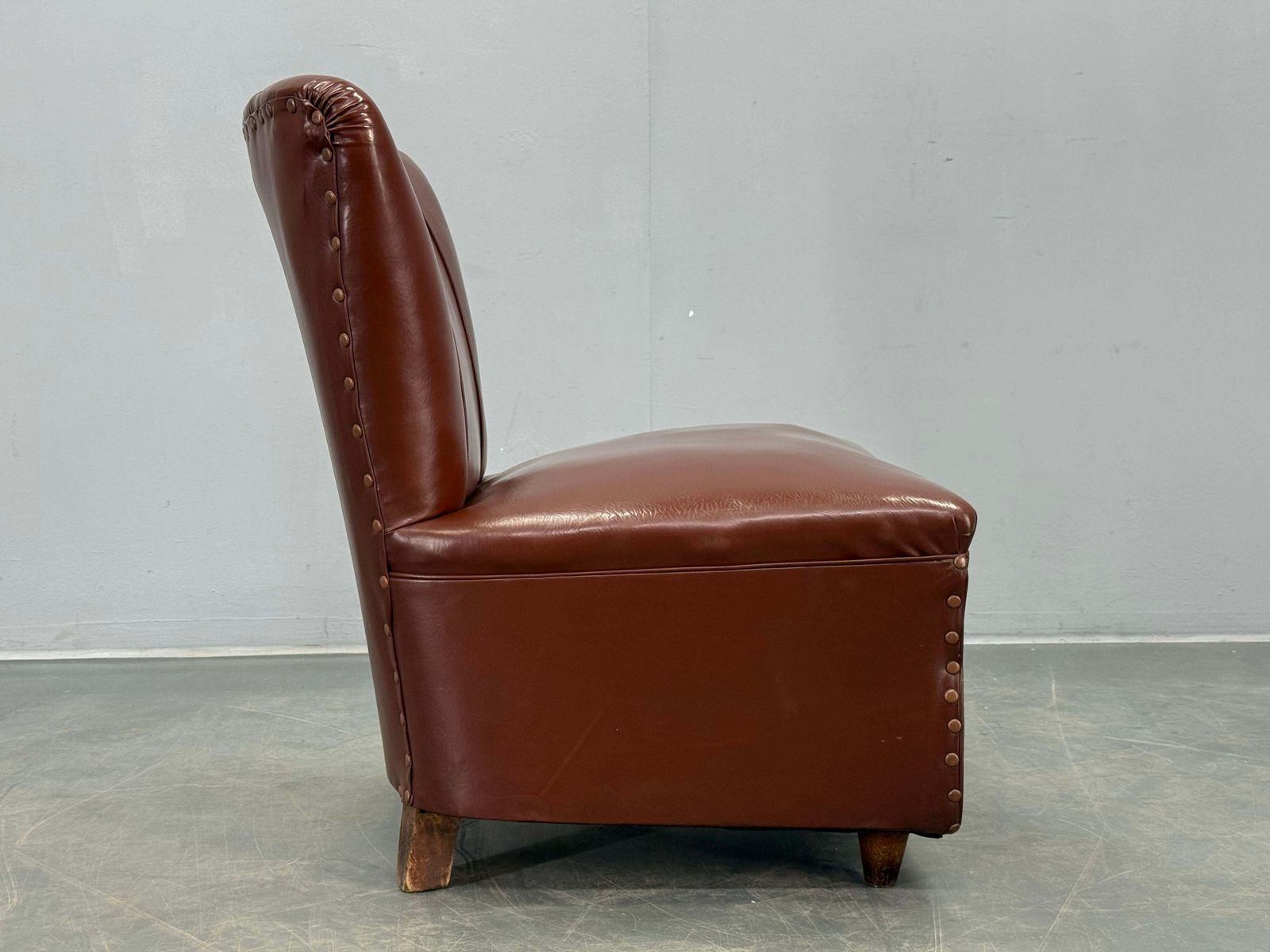 photo for sale 1950s Italian Mid Century Leatherette Lounge Chair