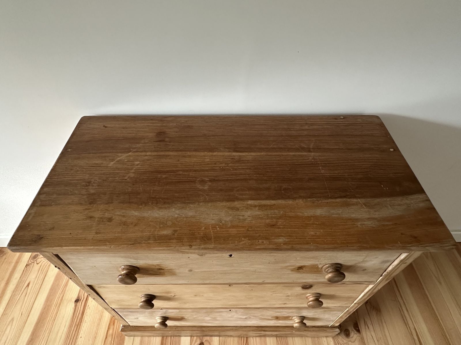 Victorian Pine Chest Of Drawers Solid Stripped Pine photo for sale