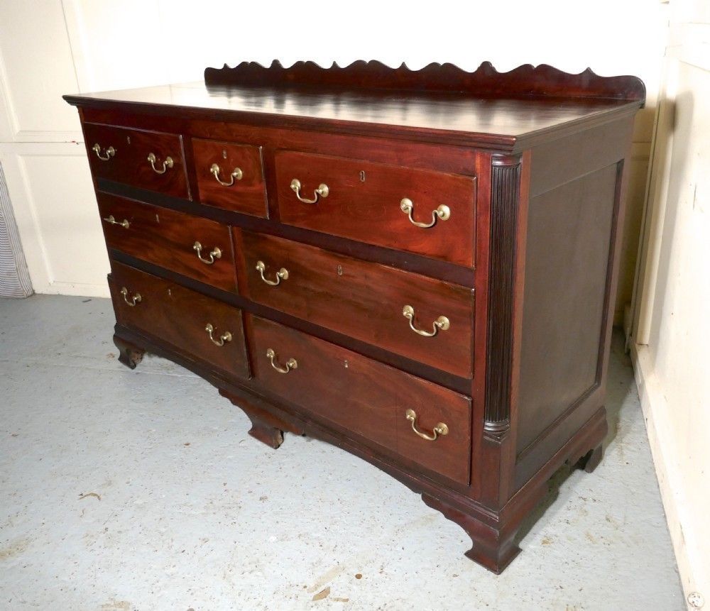 photo for sale Large 18th Century Mahogany Lancashire Chest Of Drawers George III Dresser