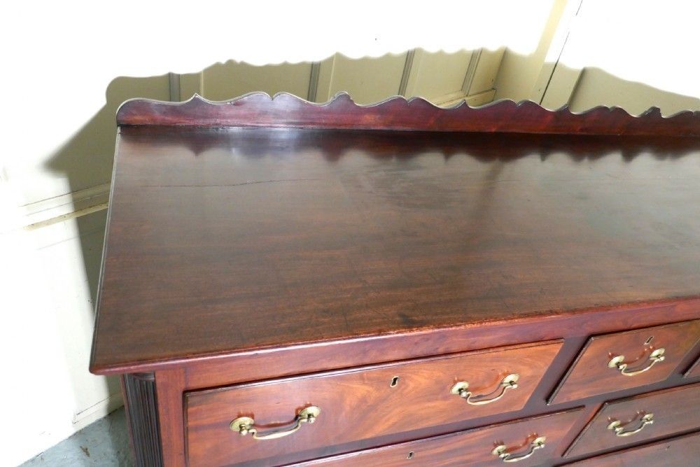 2200.0 Large 18th Century Mahogany Lancashire Chest Of Drawers George III Dresser photo