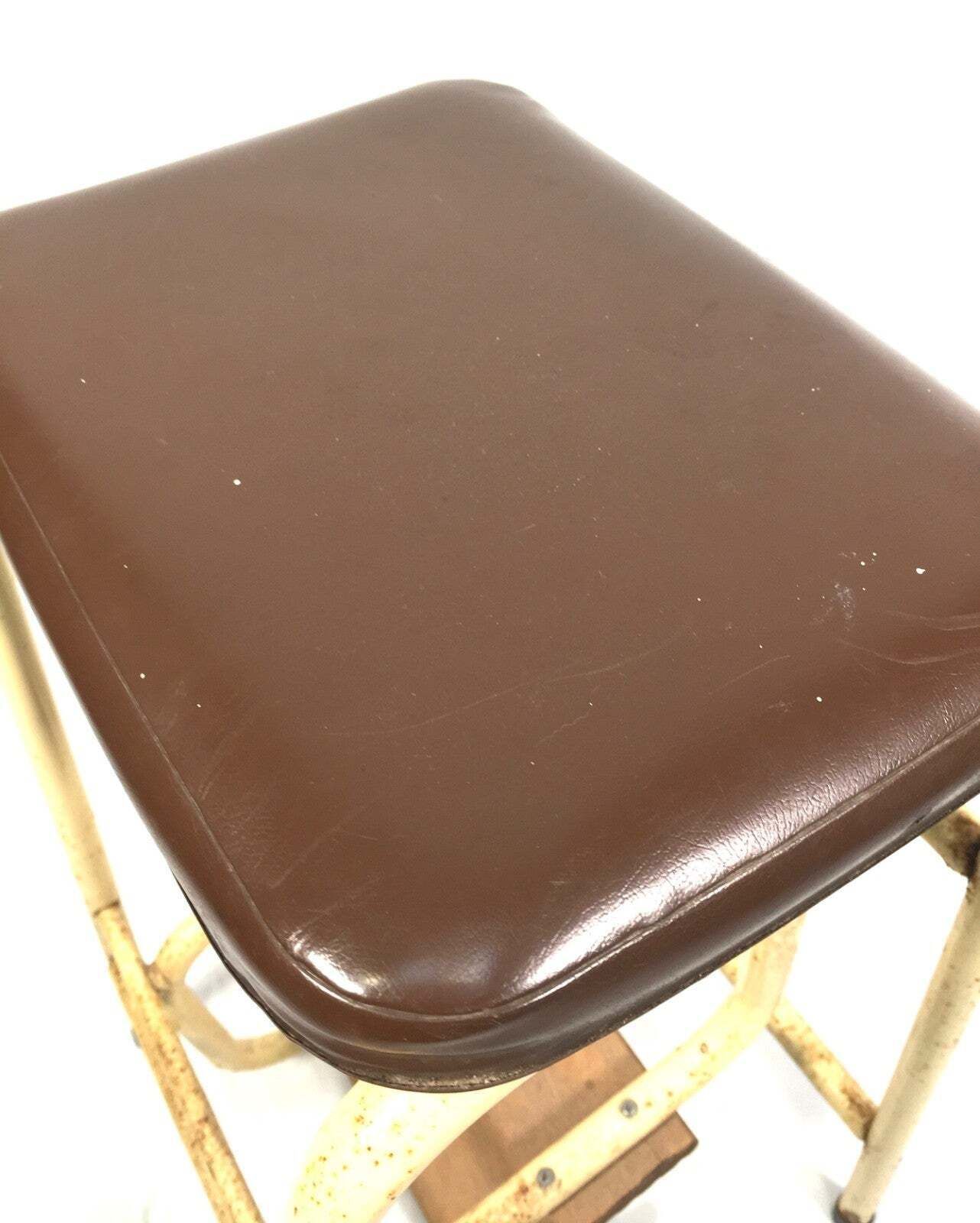 Antique Metal & Wooden Mid 20th Century Metamorphic Stool / Step Ladder C.1950 photo 125.0