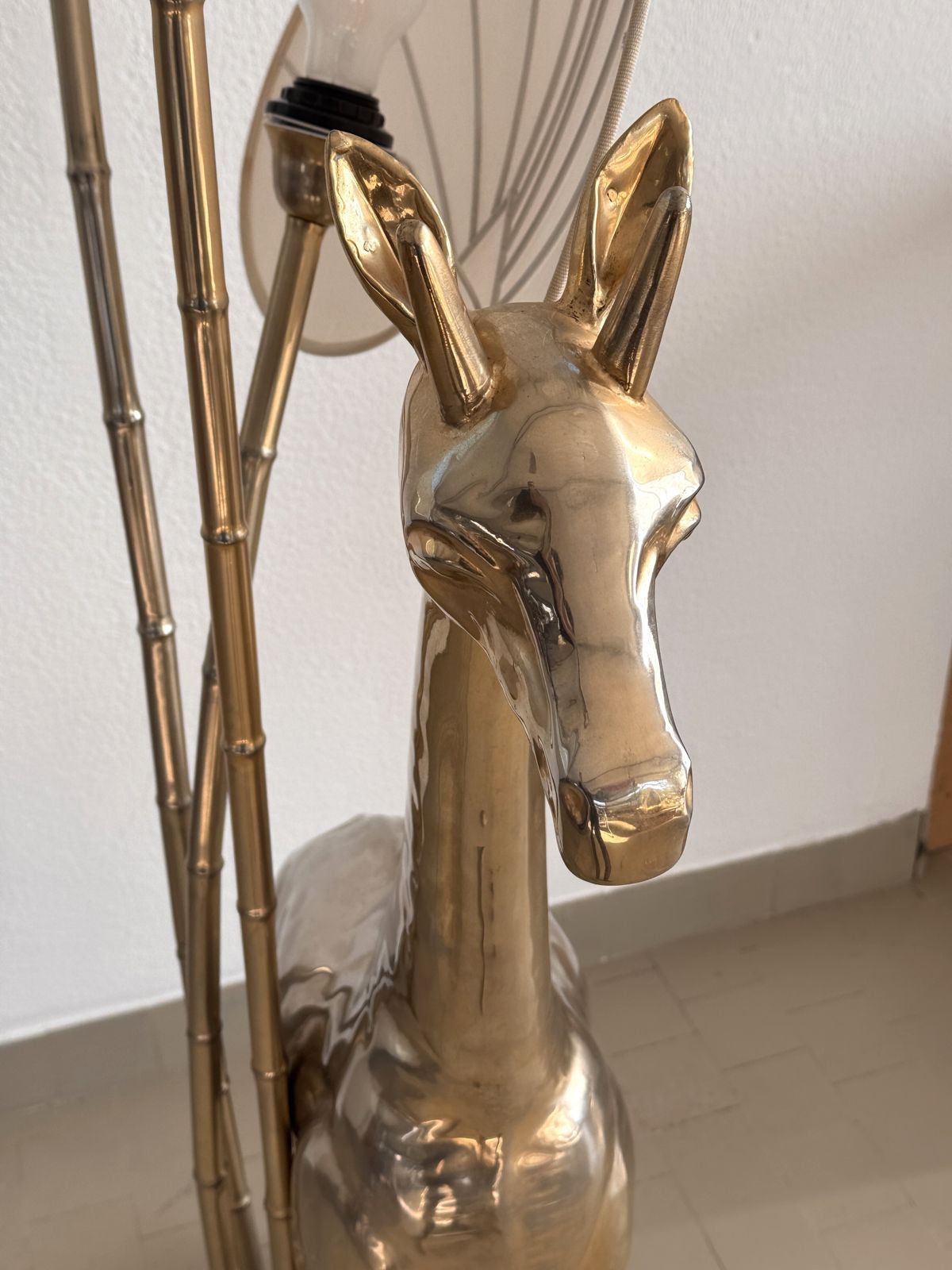 photo for sale 1970s Brass Giraffe Floor Lamp By Antonio Pavia With Three Lights