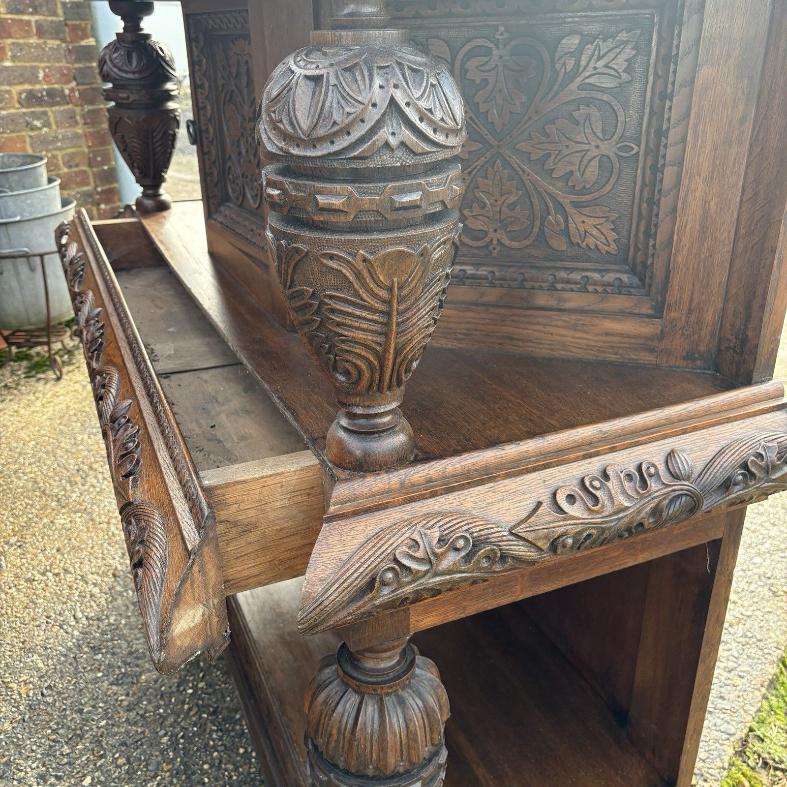 photo buy 19th Century Style English Oak Livery Court Cupboard
