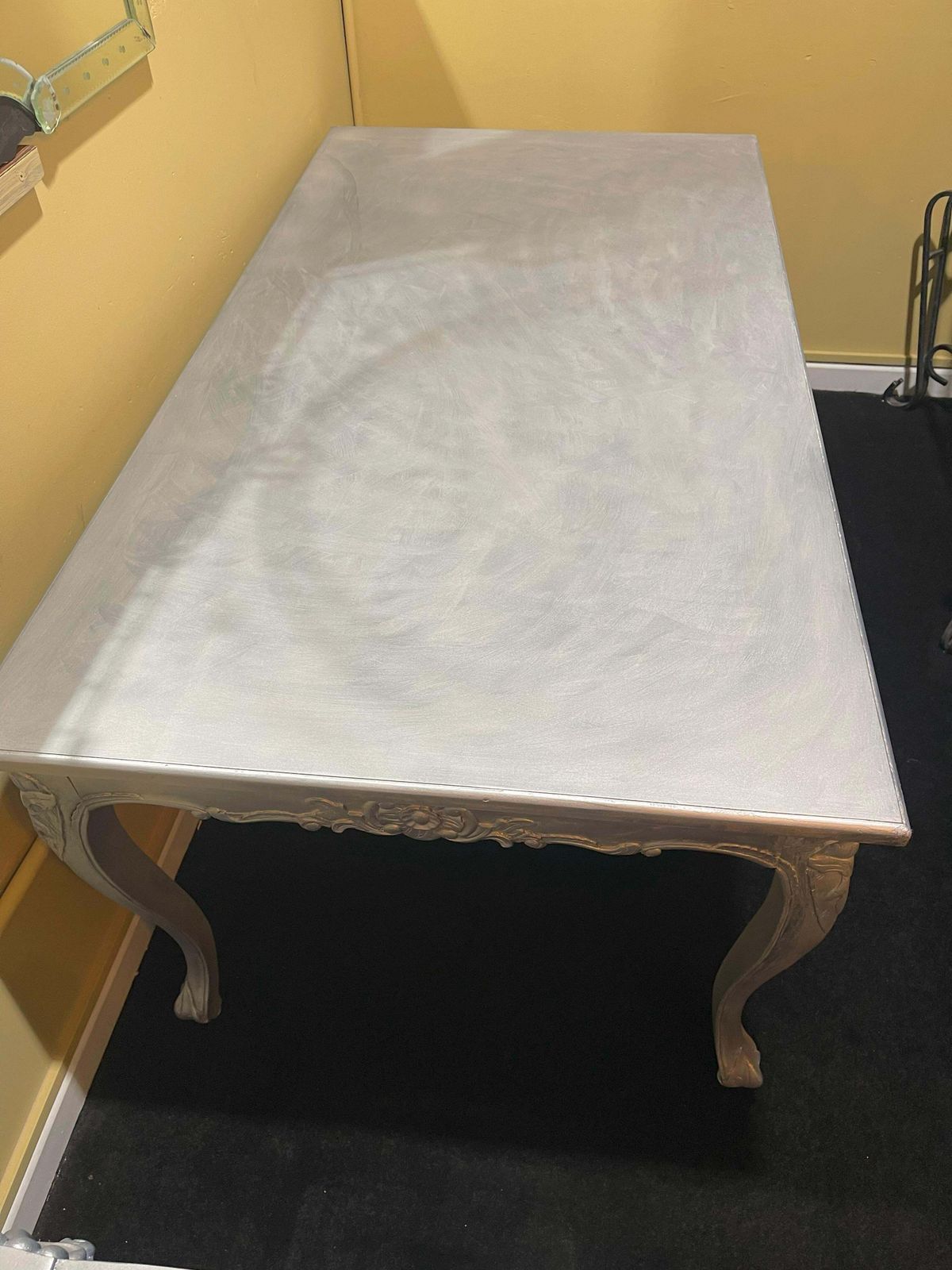 photo for sale Harrison & Gil Style Silver Gilt Carved Dining Table And Six Chairs