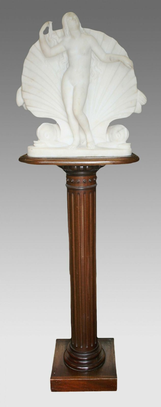 Early 19th C. Marble Sculpture Of Venus On Mahogany Pedestal