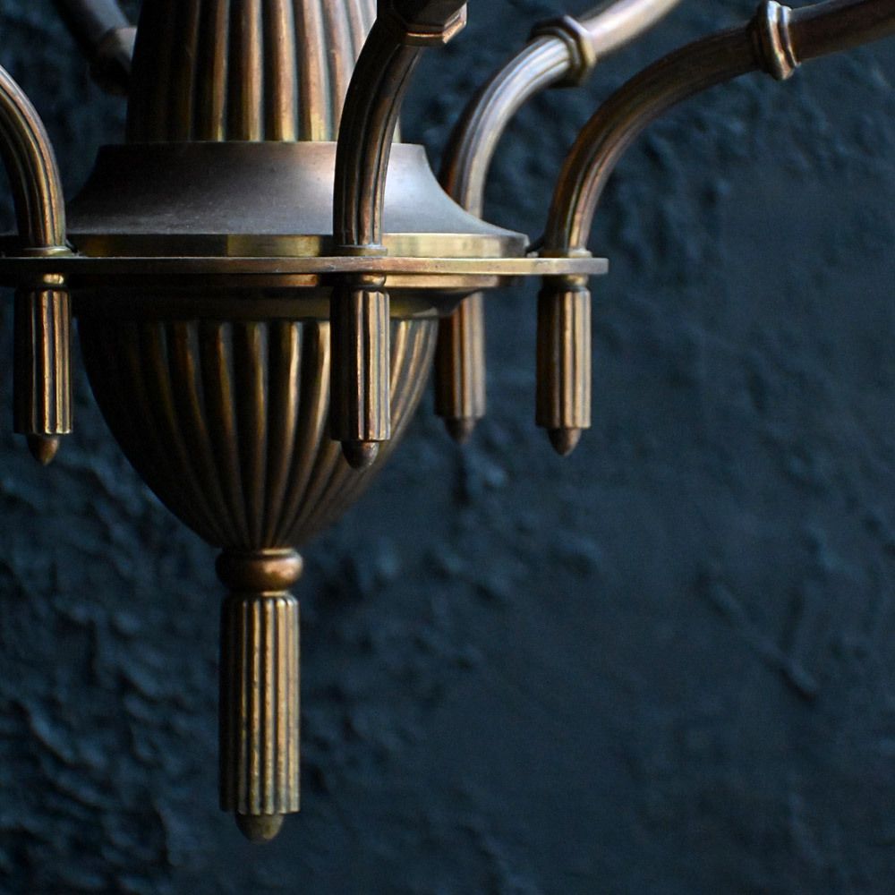 Art Deco  Early 20th Century Art Deco Brass Chandelier photo 1794.0