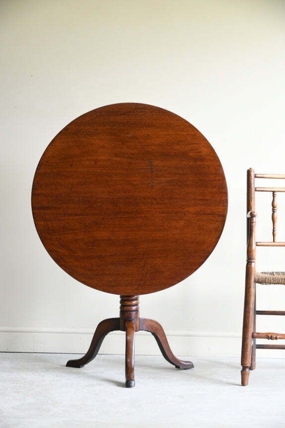 Antique Mahogany Tilt Top Occasional Table photo for sale