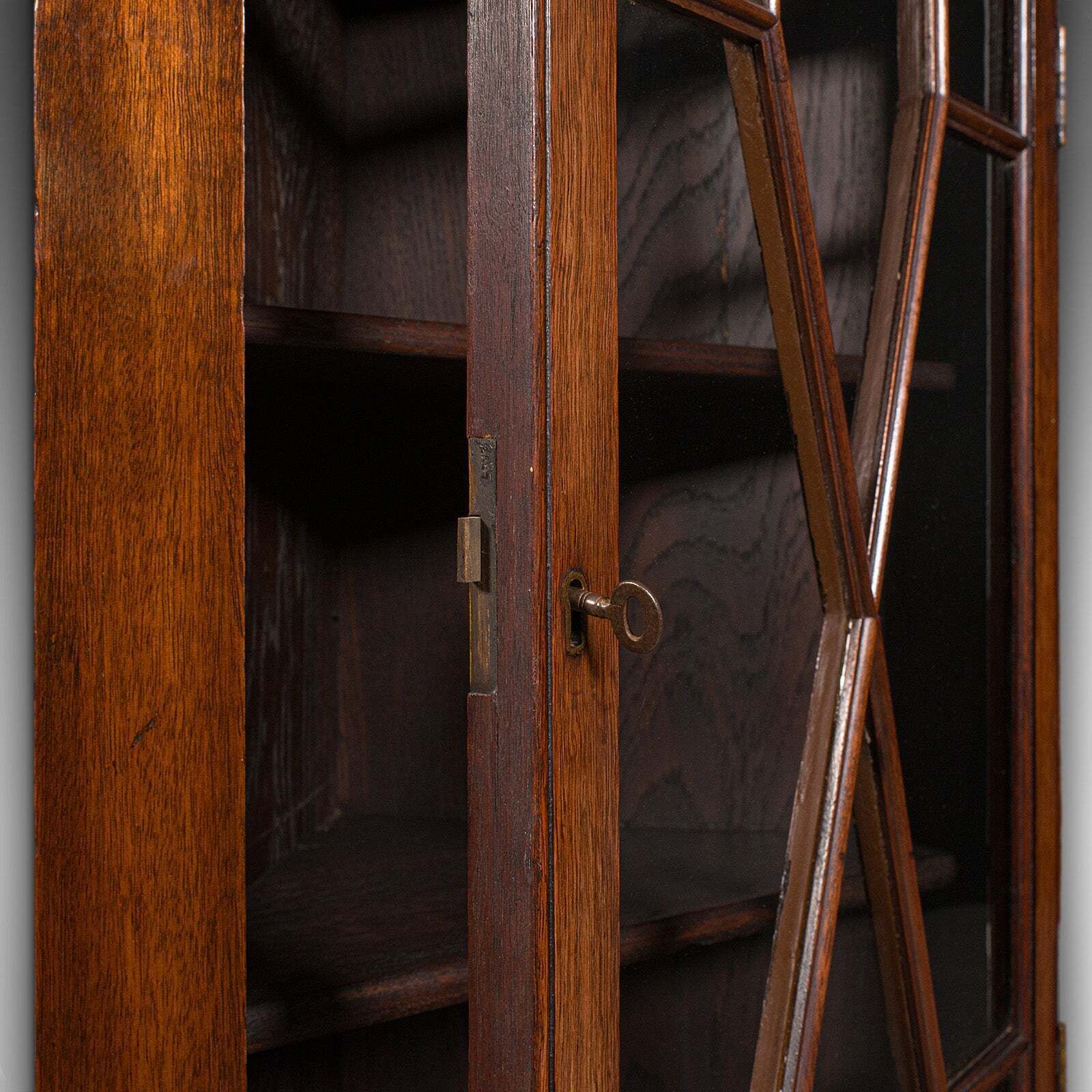 photo furniture Small Antique Corner Cabinet, English, Glazed Display Cupboard, Edwardian, 1910