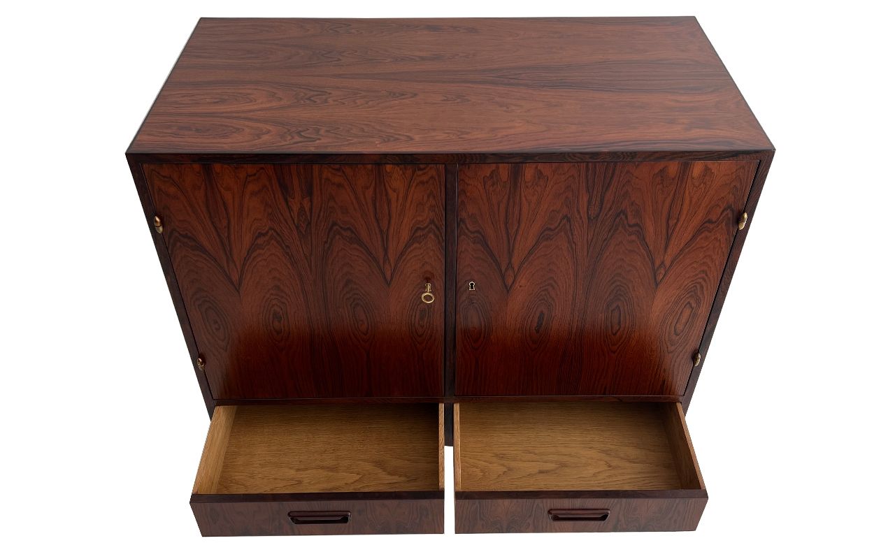 60s 1960s Large Danish Rosewood Double Sided Cabinet photo buy