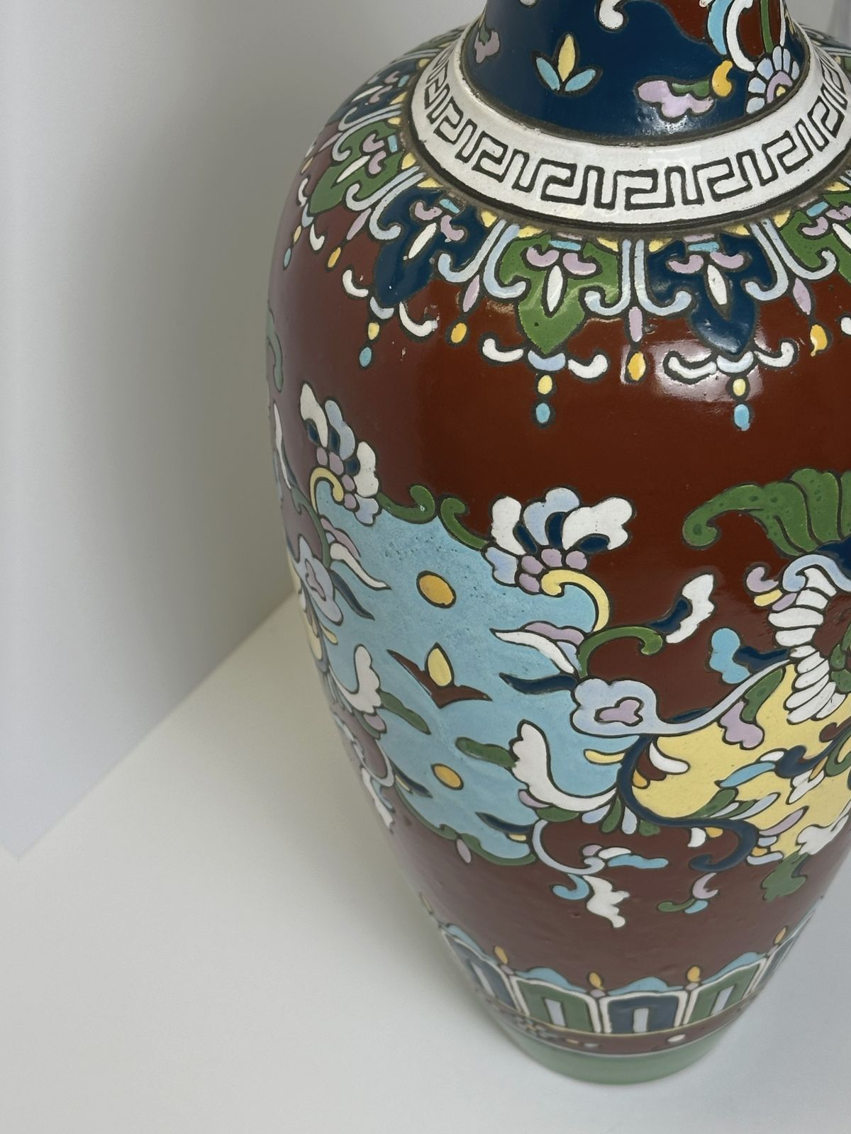 Art Nouveau Enamelled Faience Baluster Vase, French, Circa 1910, Longwy Region photo Home Decor