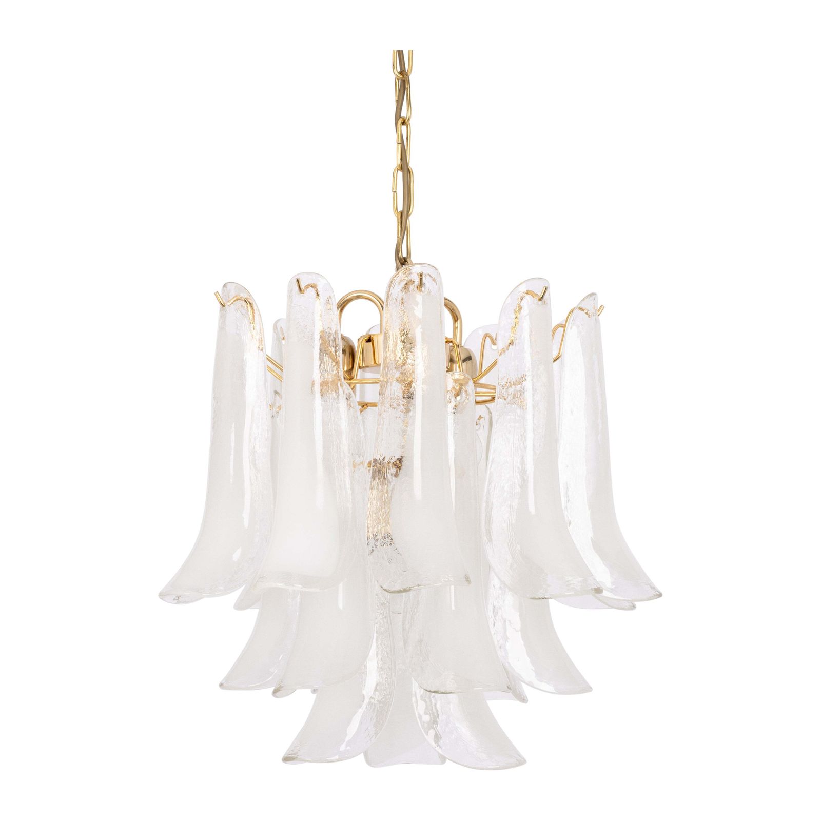 Stunning Large Murano Glass Petals Chandelier Italy, 1980s