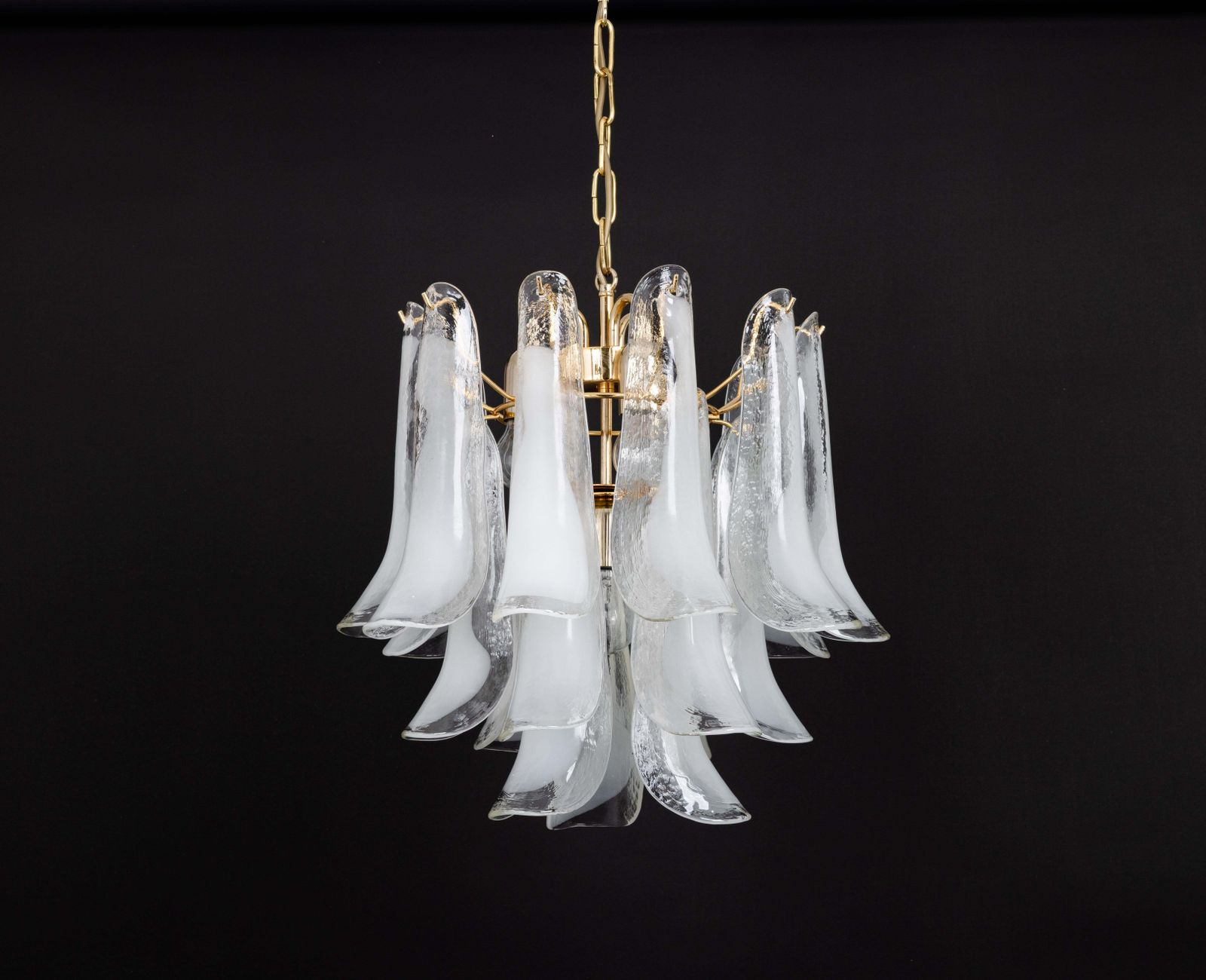 photo buy Stunning Large Murano Glass Petals Chandelier Italy, 1980s