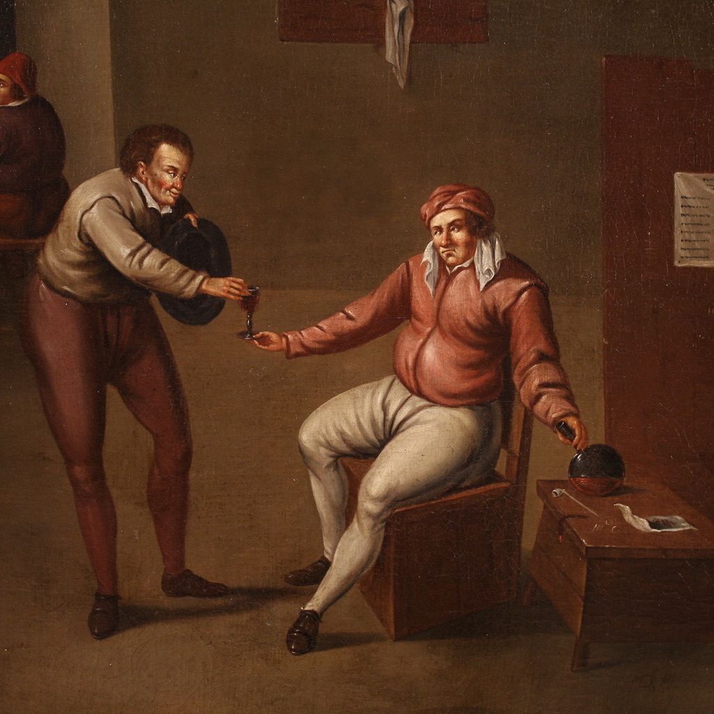 photo for sale Flemish Interior Scene Painting From The 17th Century