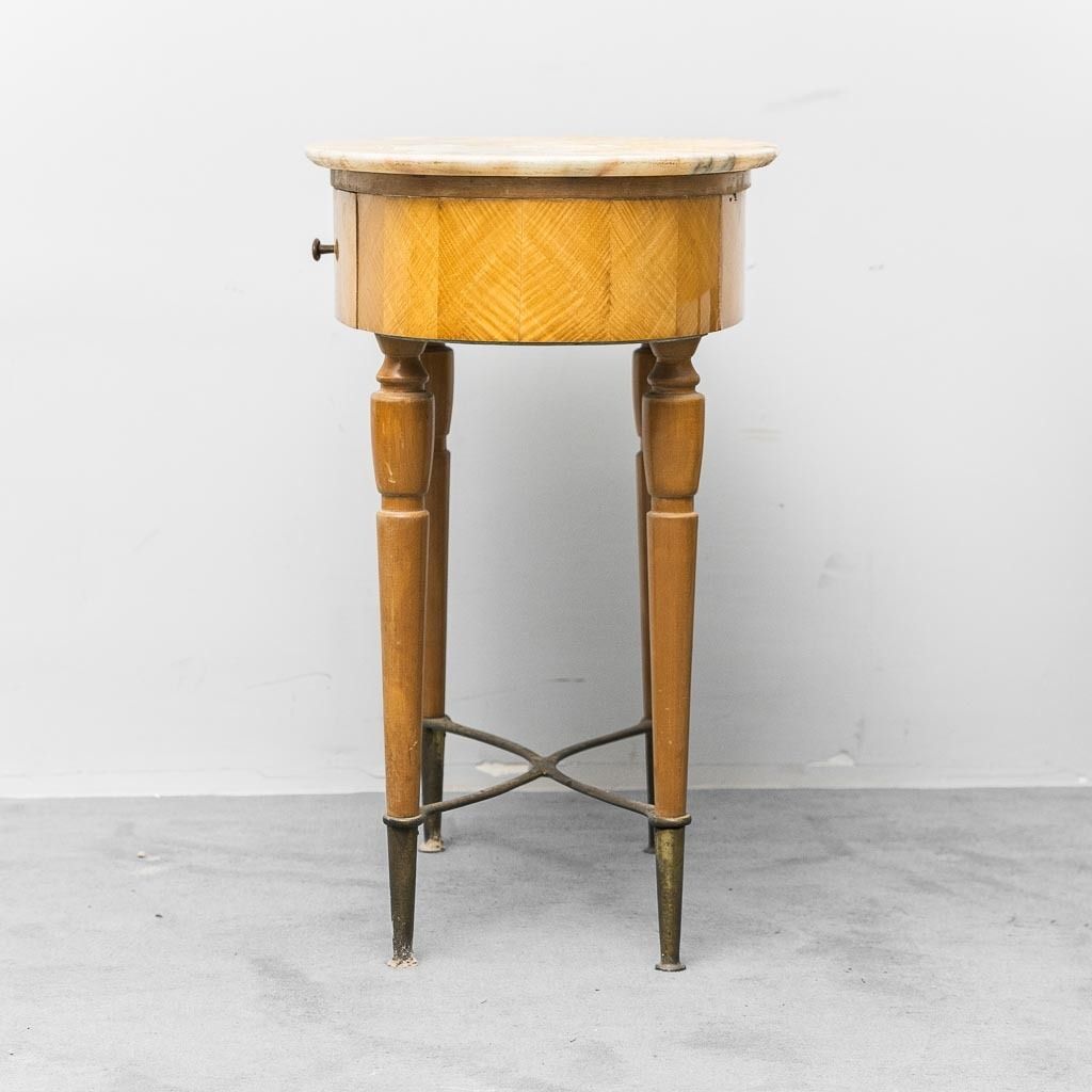 Furniture Pair Of Bedside Tables With Marble Top, 1950s Vintage, Modern Antiques photo