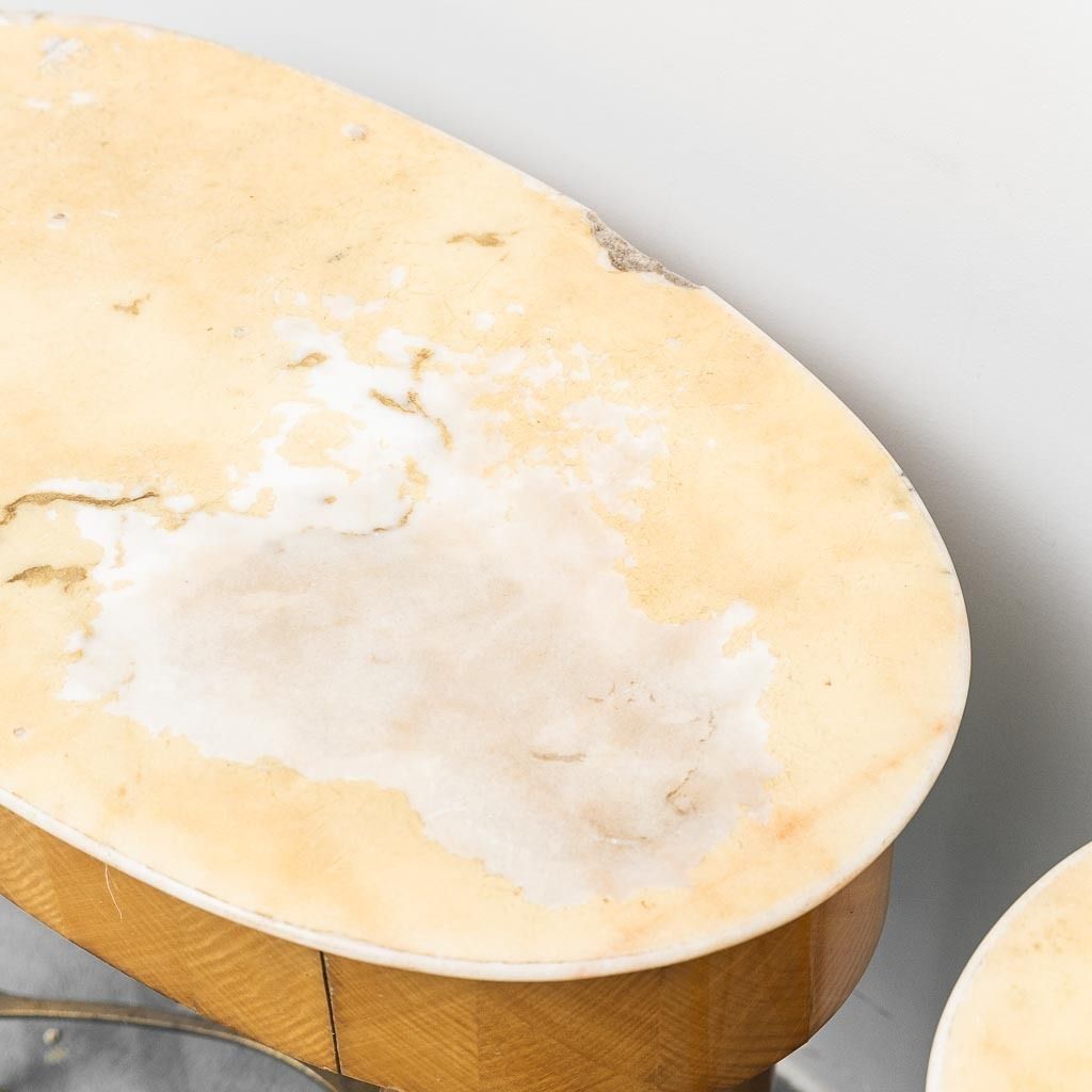 426.0 Pair Of Bedside Tables With Marble Top, 1950s Vintage, Modern Antiques photo