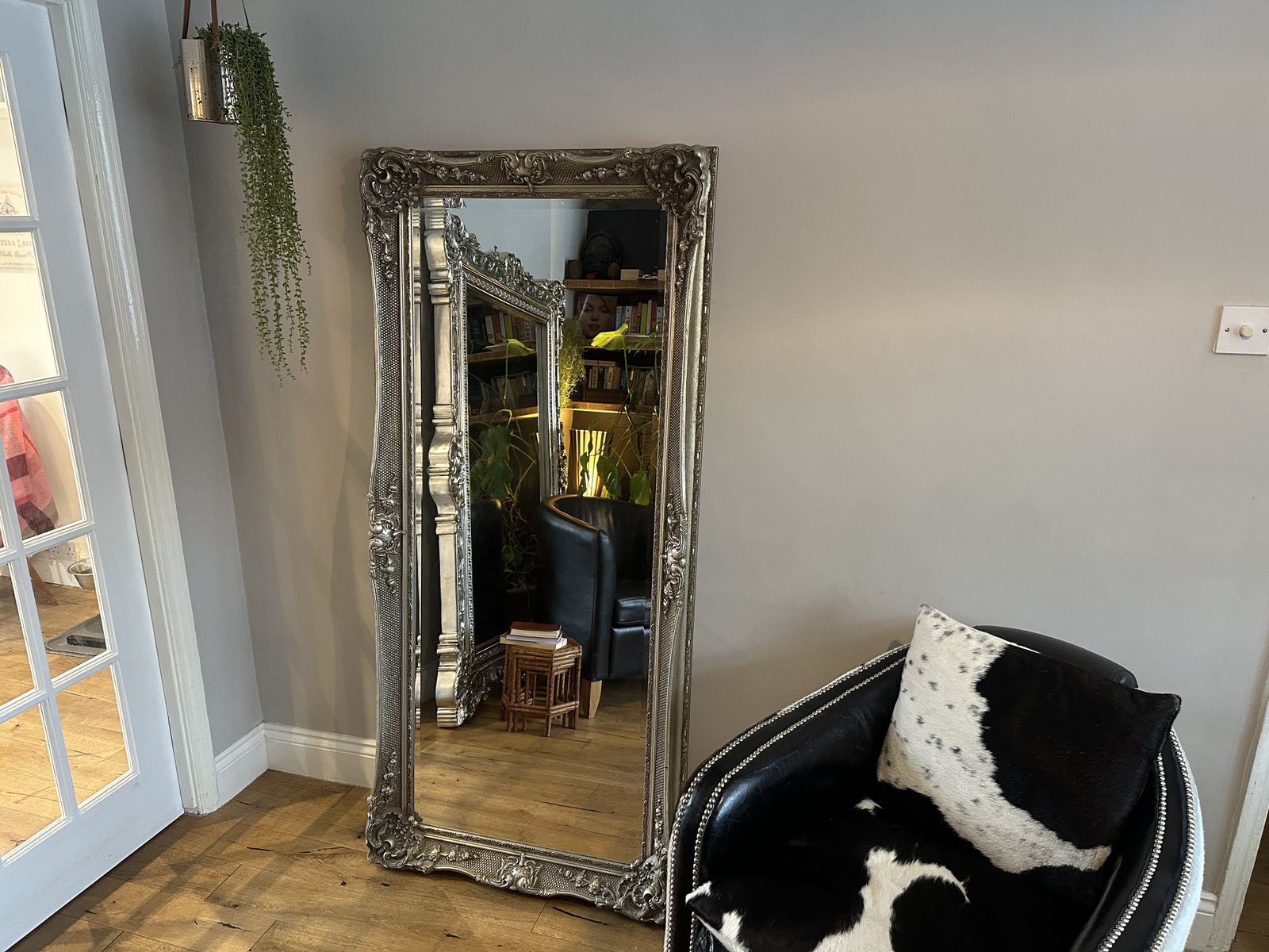 Large Wood Ornate Champagne Leaner Floor Mirror 170cm X 80cm photo for sale