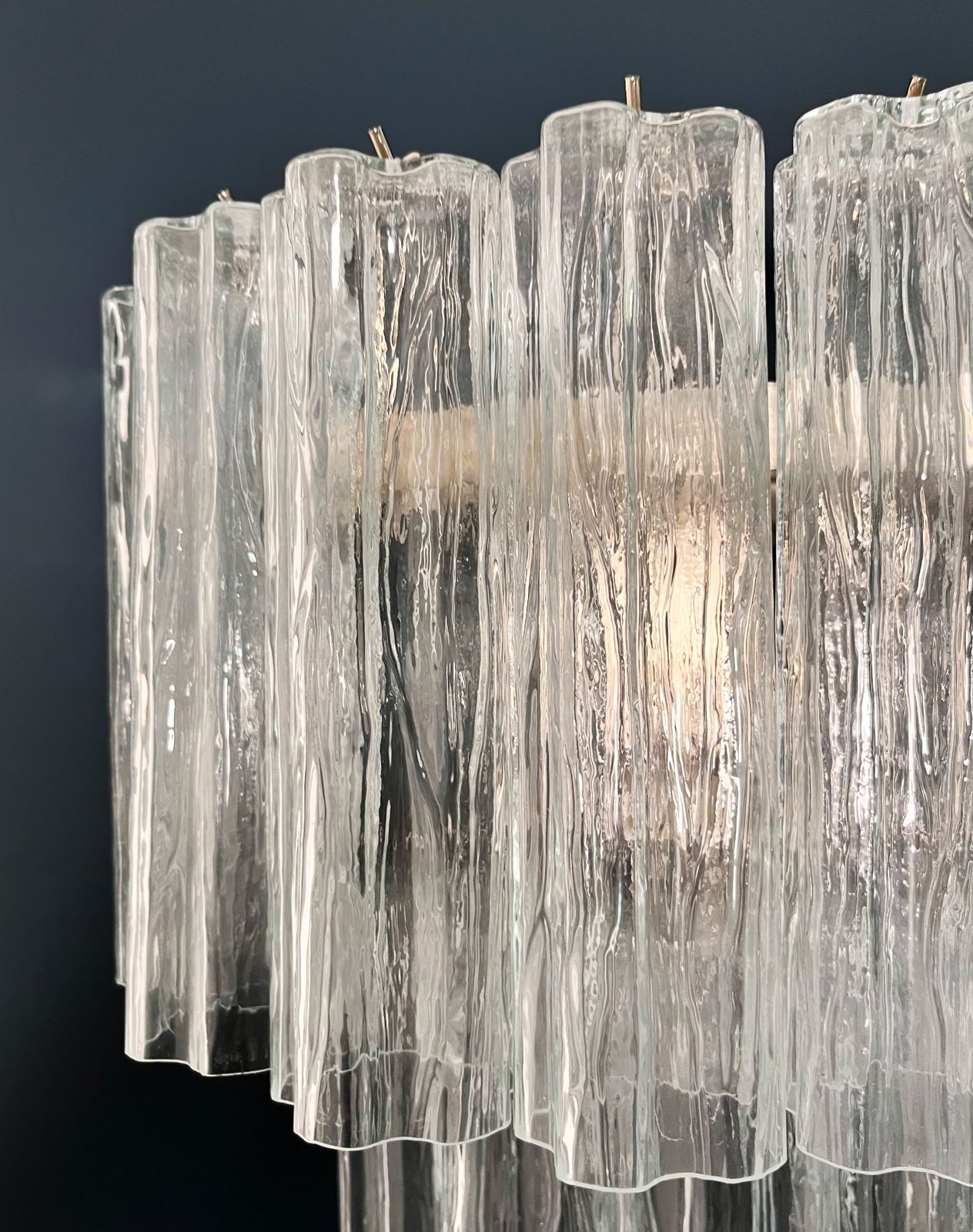 Lighting Fantastic Pair Of Murano Glass Tube Wall Sconces   13 Transaparent Glass Tube photo