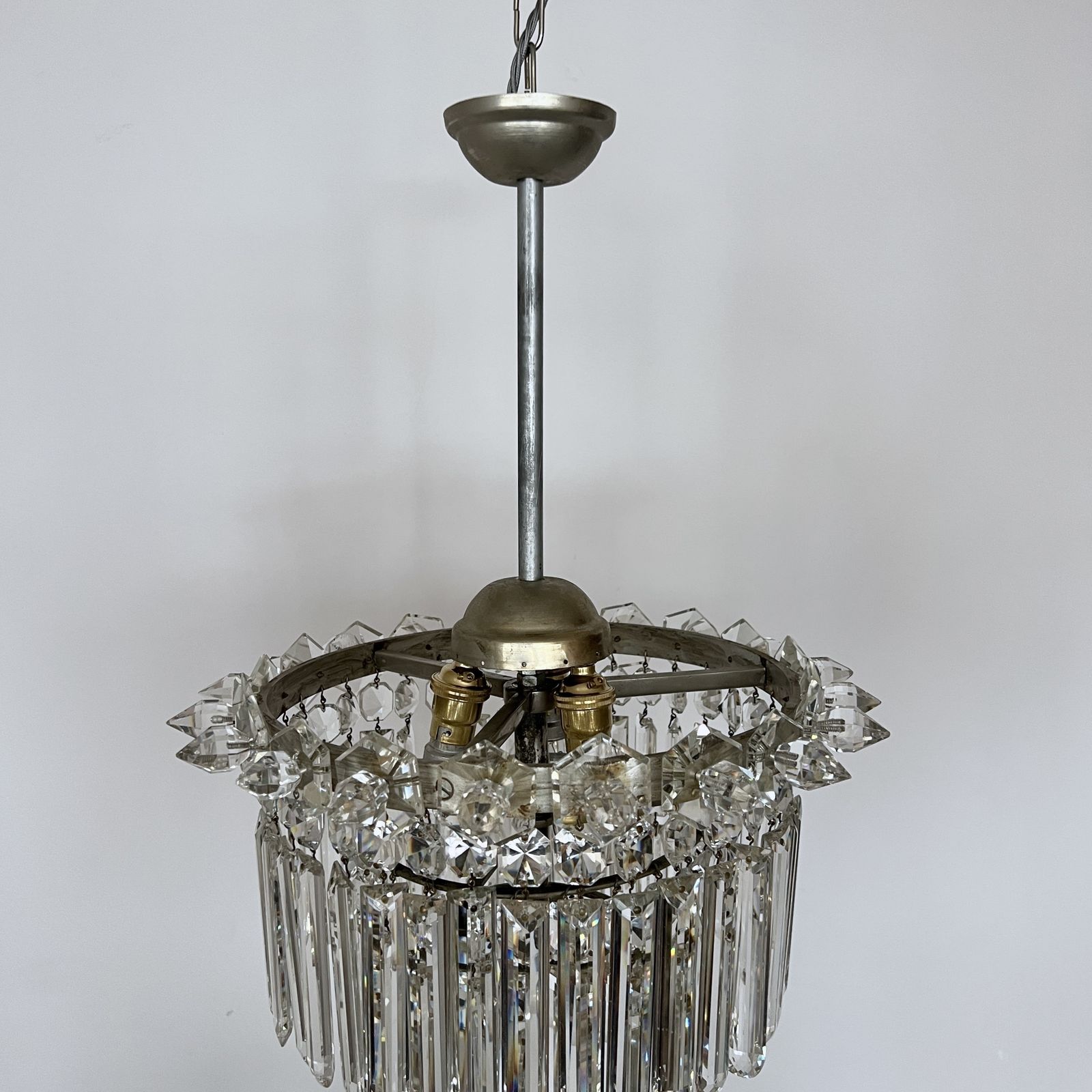 Early 20th Century English Crystal Waterfall Chandelier photo 995.0