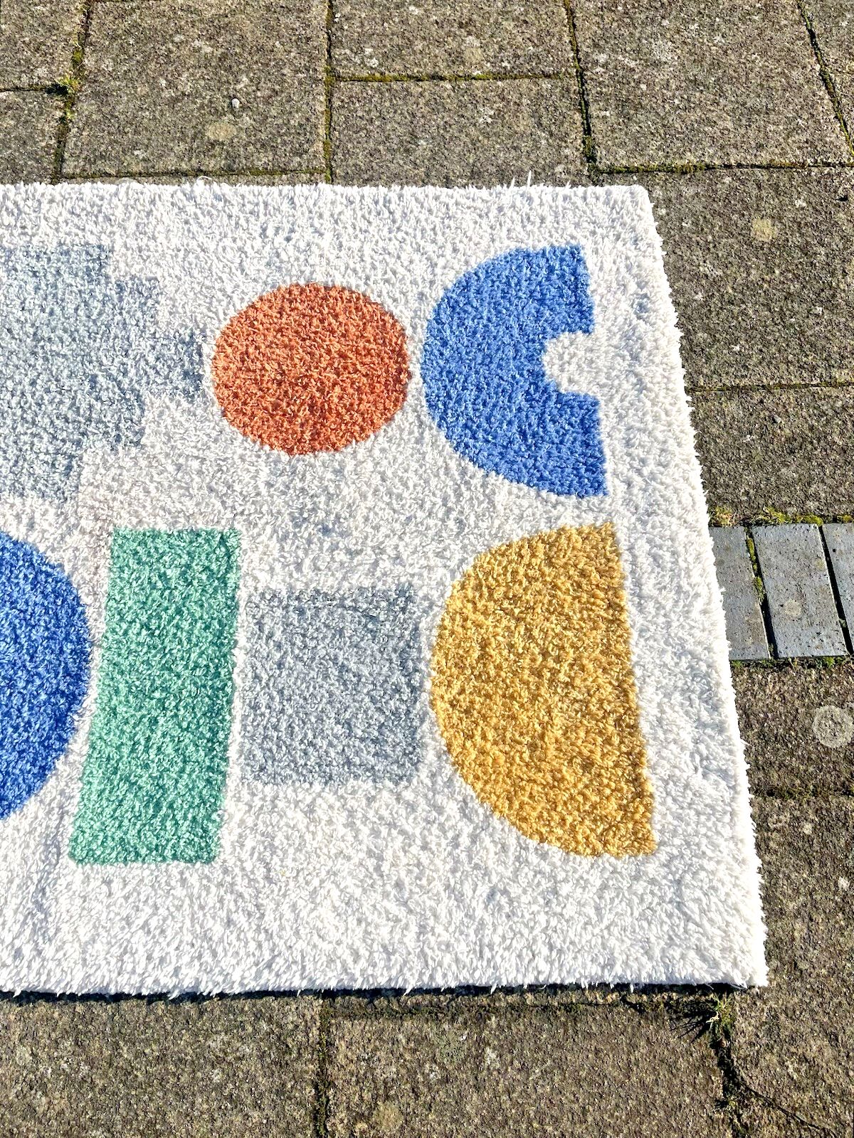 John Lewis Anyday Building Blocks Rug Kids Room Mid Century Vintage Retro Style photo Textiles