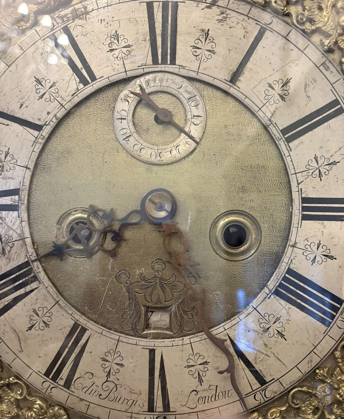 photo for sale Antique 17th Century English Burr Walnut Longcase Clock By Edin Burgis Of London