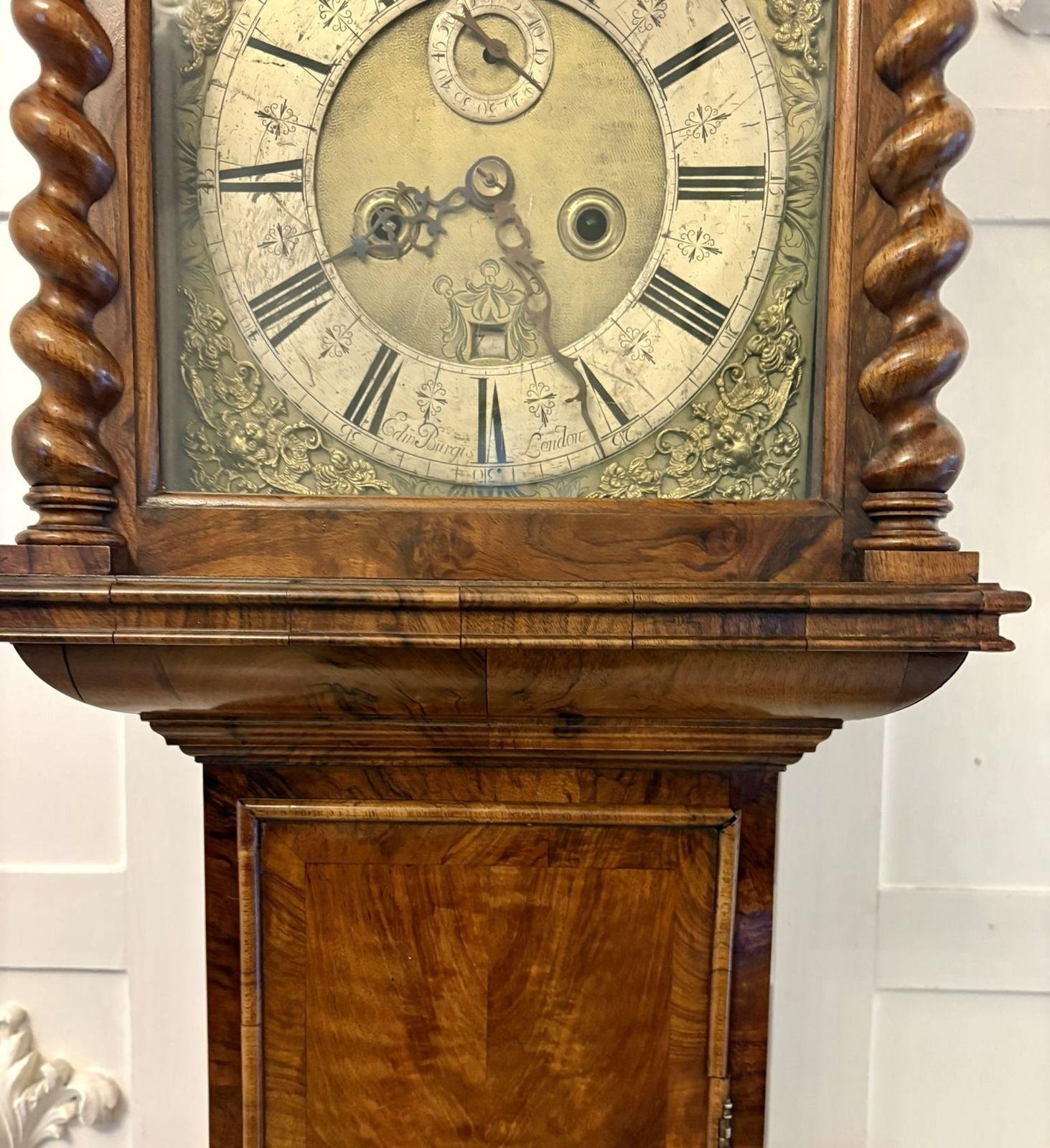 11500.0 Antique 17th Century English Burr Walnut Longcase Clock By Edin Burgis Of London photo