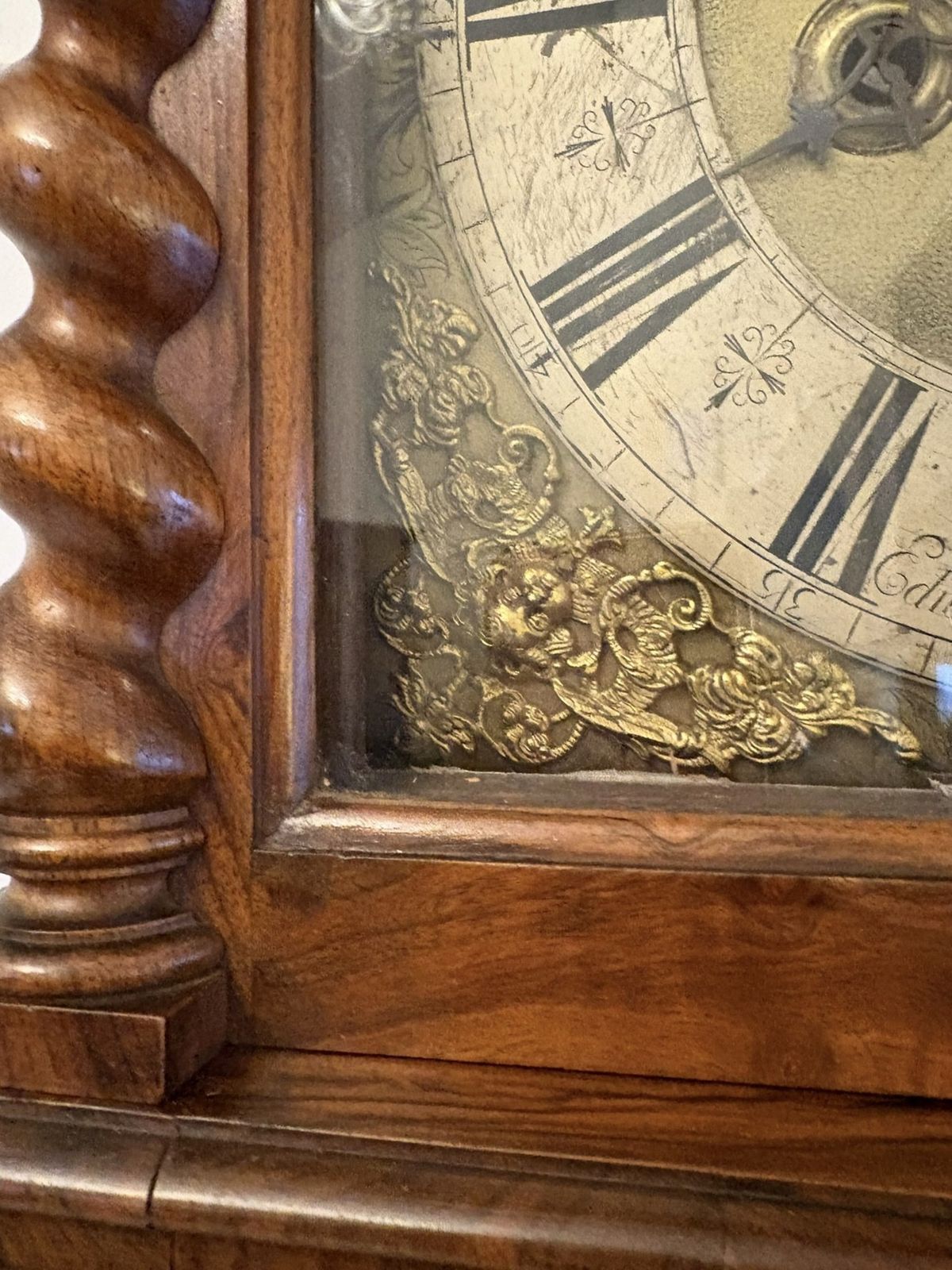 photo buy Antique 17th Century English Burr Walnut Longcase Clock By Edin Burgis Of London