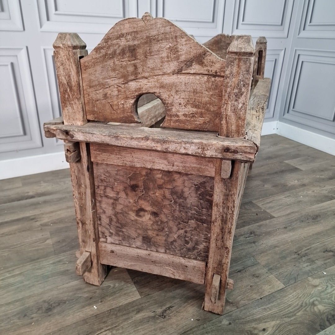 photo buy Antique Trunk Chest Box Javanese Solid Hard Wood Carved Floral Garden Trough