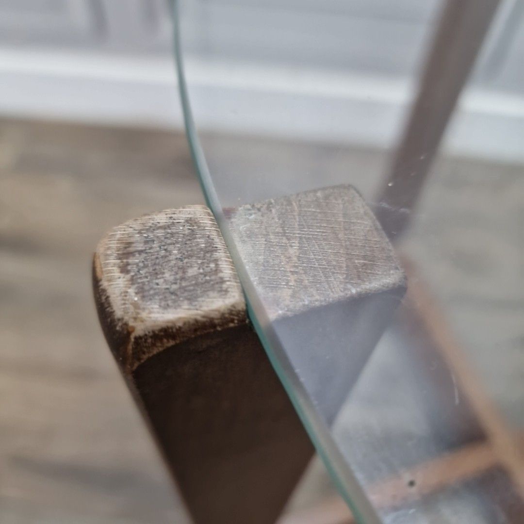 Furniture Vintage Glass Side Table Mid Century Modern – Wooden Retro Coffee On Castors photo
