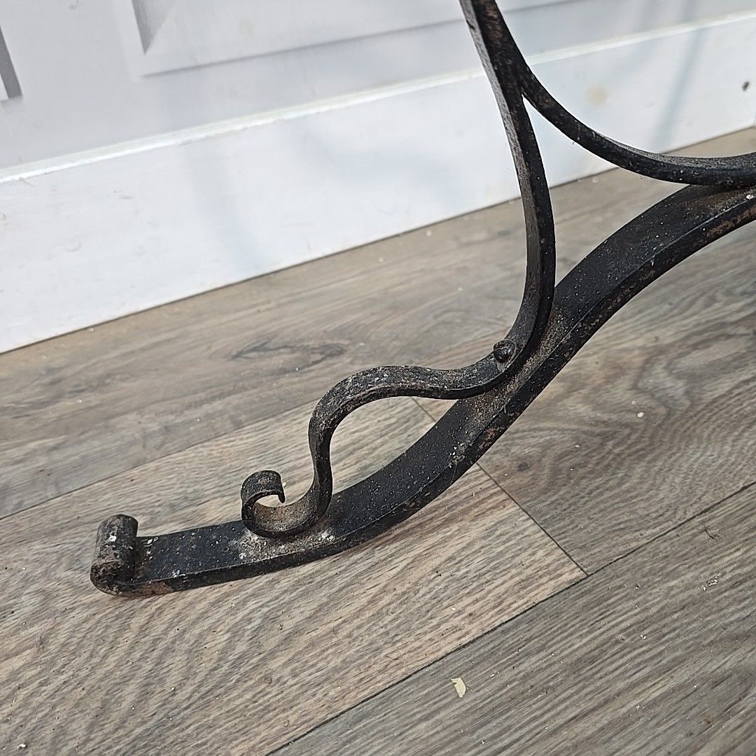 Antique Standard Lamp Copper & Brass Oil Light Wrought Iron Stand For Rewire photo vinterior