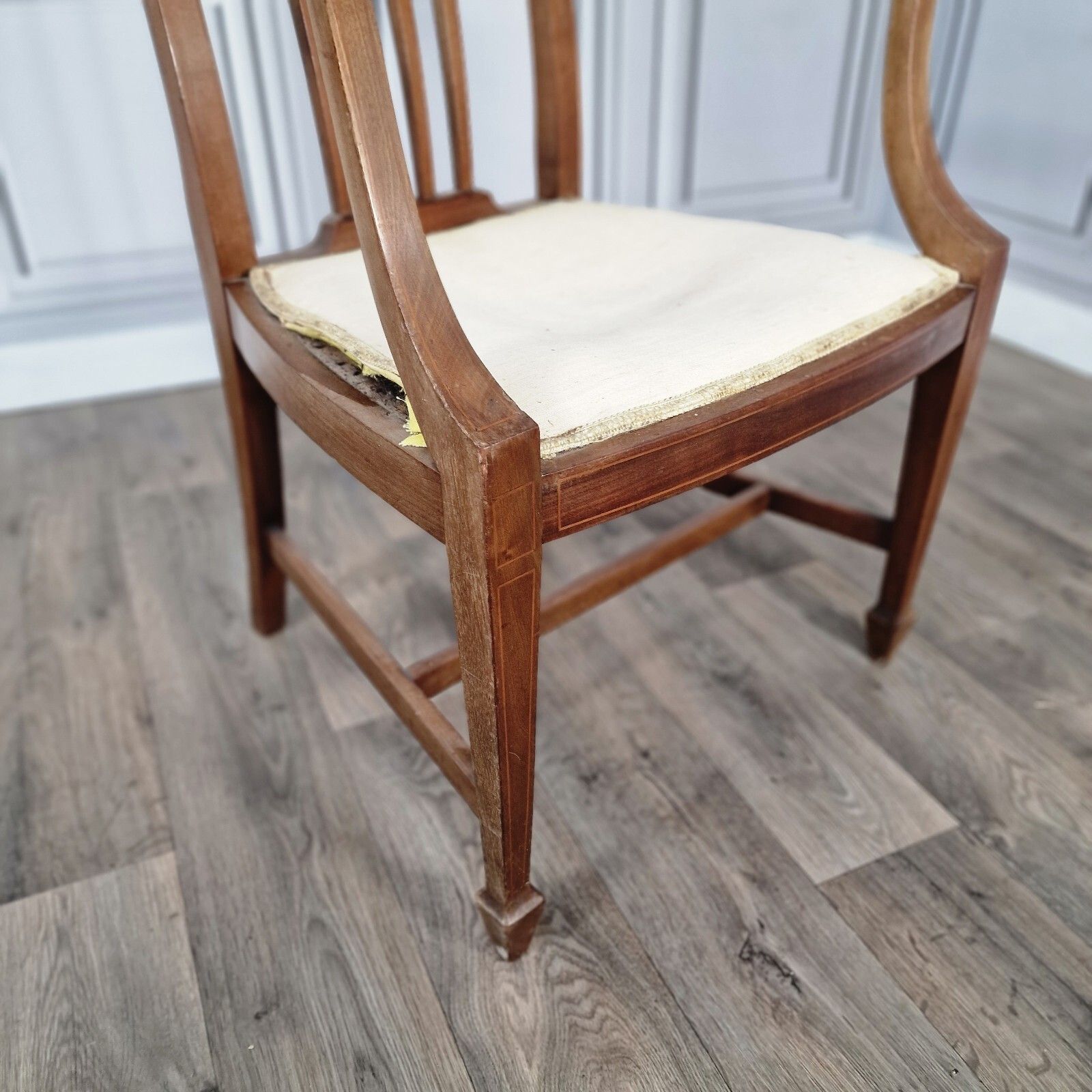 photo buy Antique Wooden Edwardian Chair Ornate Elbow Carver Armchair Fireside Lounge Desk