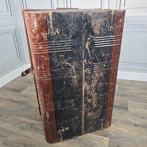 photo for sale Vintage Metal Steamer Trunk Blanket Box Storage Chest Coffee Table Case Retro