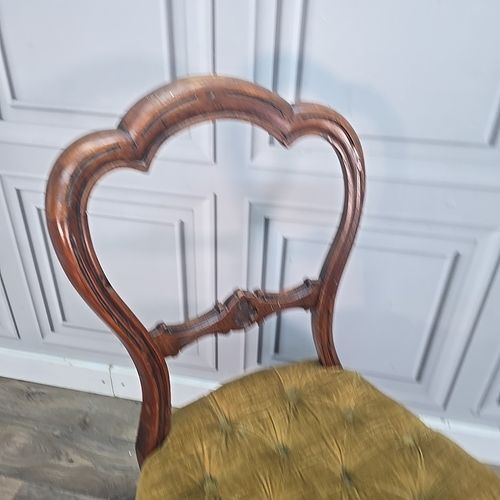 Antique Victorian Bedroom Chair Walnut Cabriole Dining Carved Button Desk Seat photo for sale