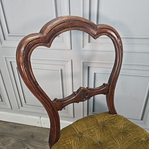 Antique Victorian Bedroom Chair Walnut Cabriole Dining Carved Button Desk Seat photo Furniture
