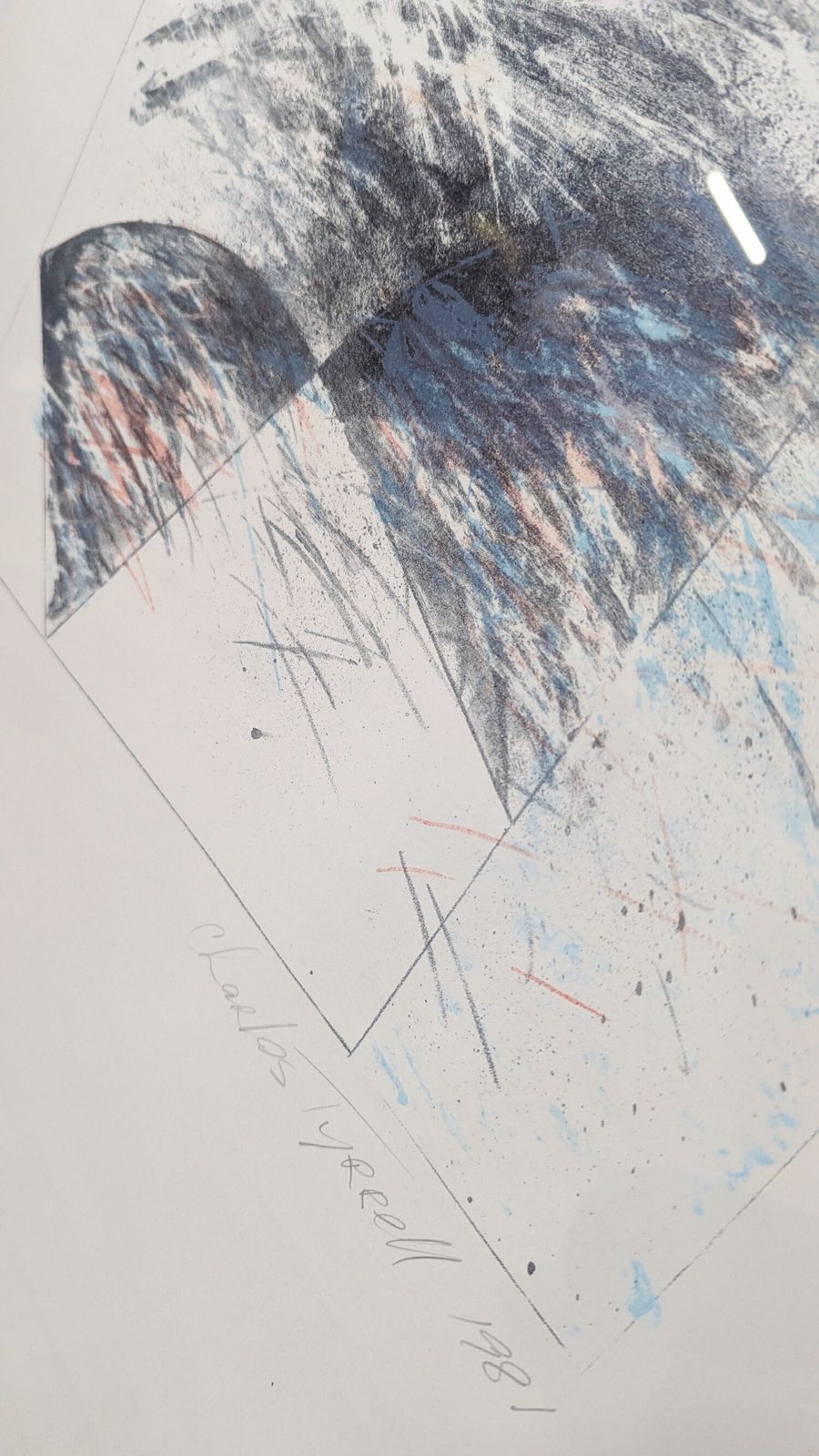 Large Limited Edition Framed Abstract Print By Charles Tyrrell, ‘Untitled’ 1981 photo vintage