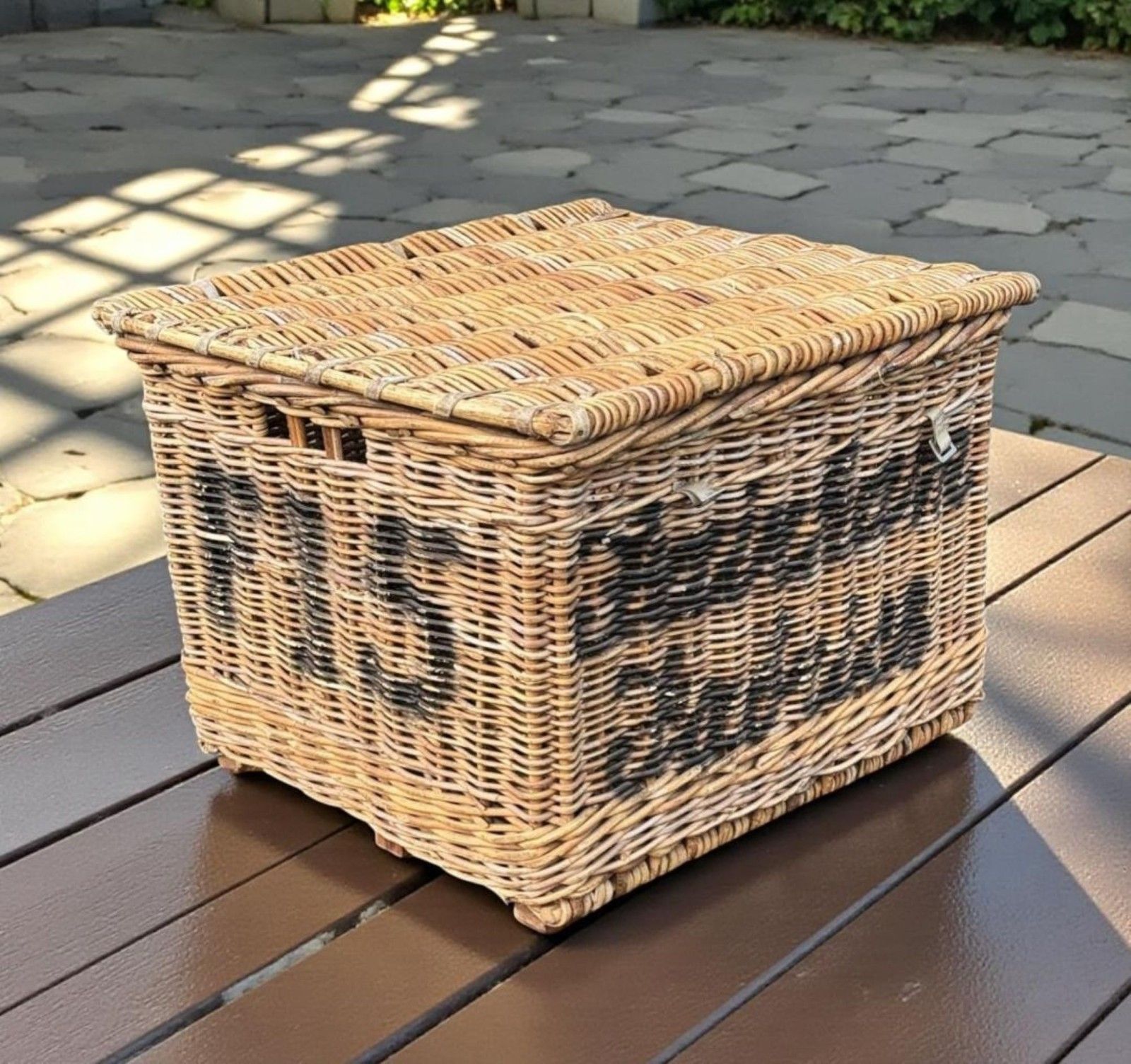 Large Antique Wicker Basket /Log Basket