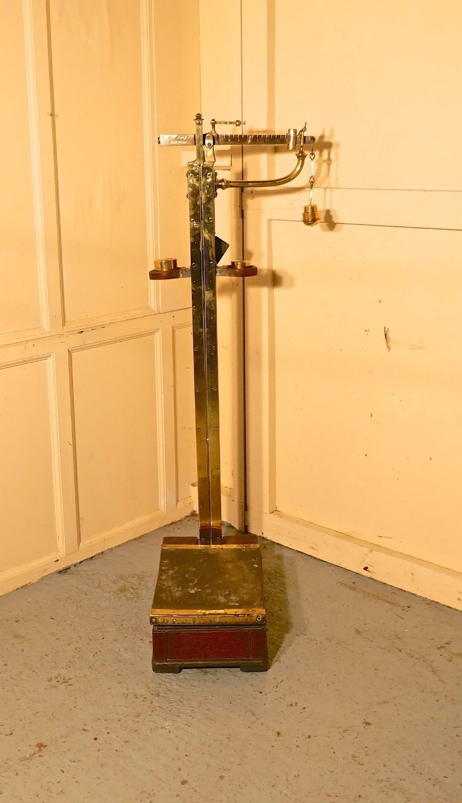 photo for sale Avery Brass Height & Weight Standing Jockey Scales From Market Rasen Racecourse