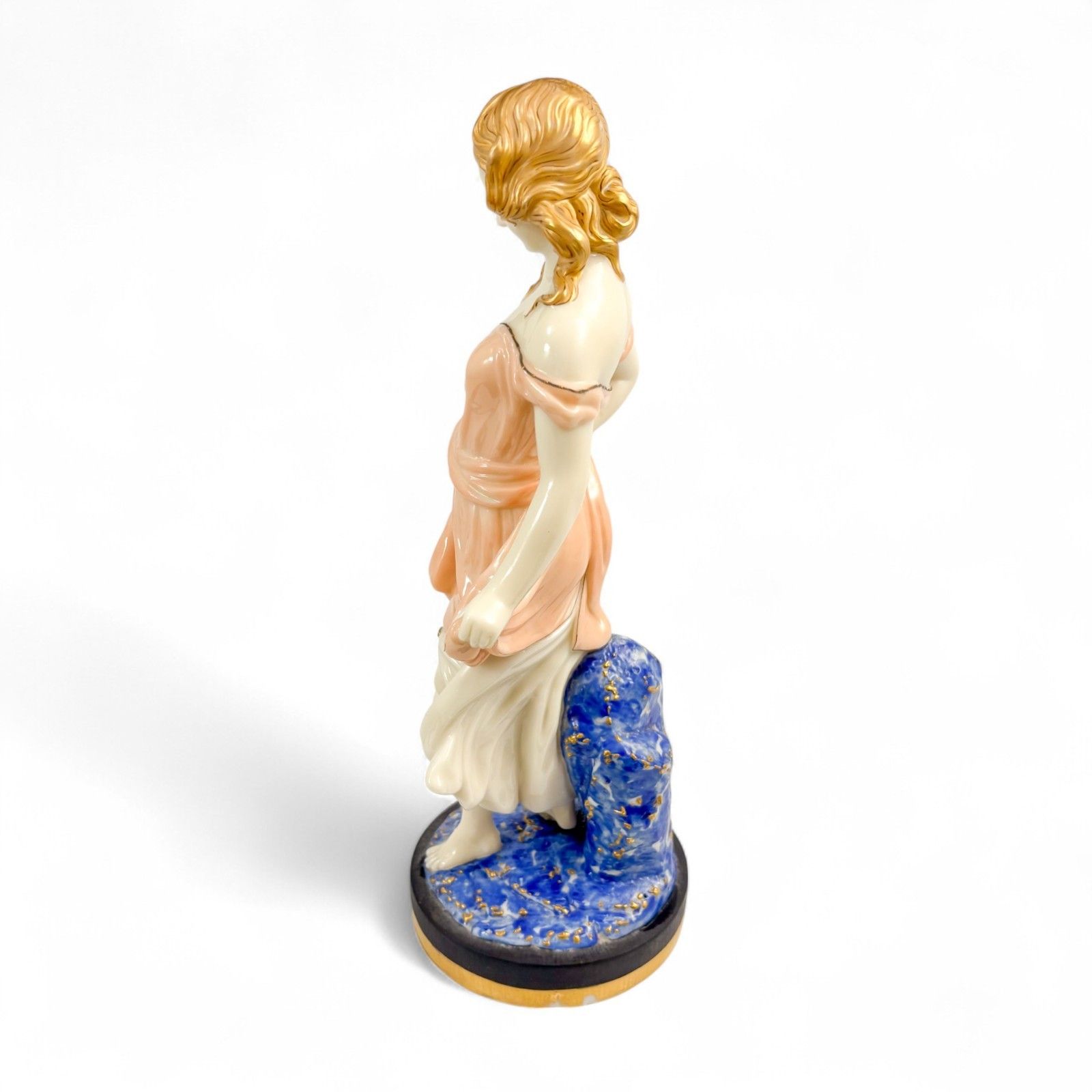 Antique Royal Worcester Porcelain Figurine Girl Windblown Dress 19th Century photo 450.0