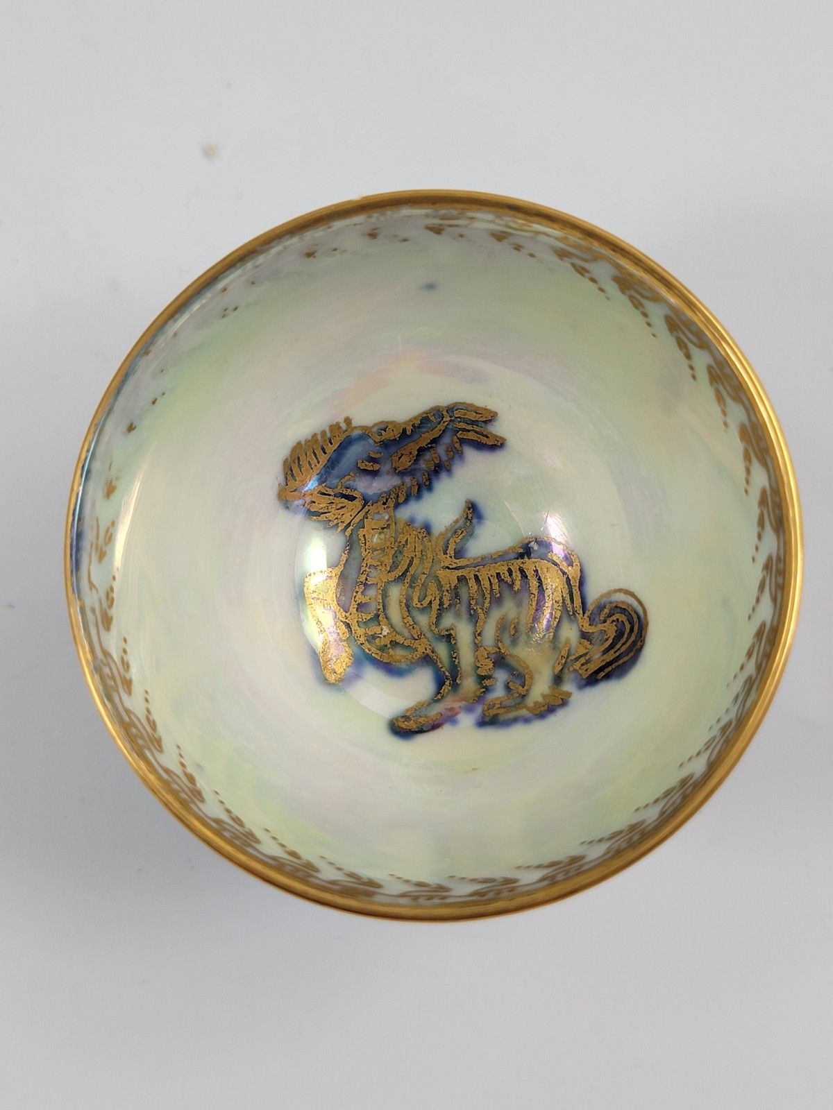Daisy Makeig Jones Wedgwood Blue Lustre Dragon Miniature Cup, C.1915 photo vintage
