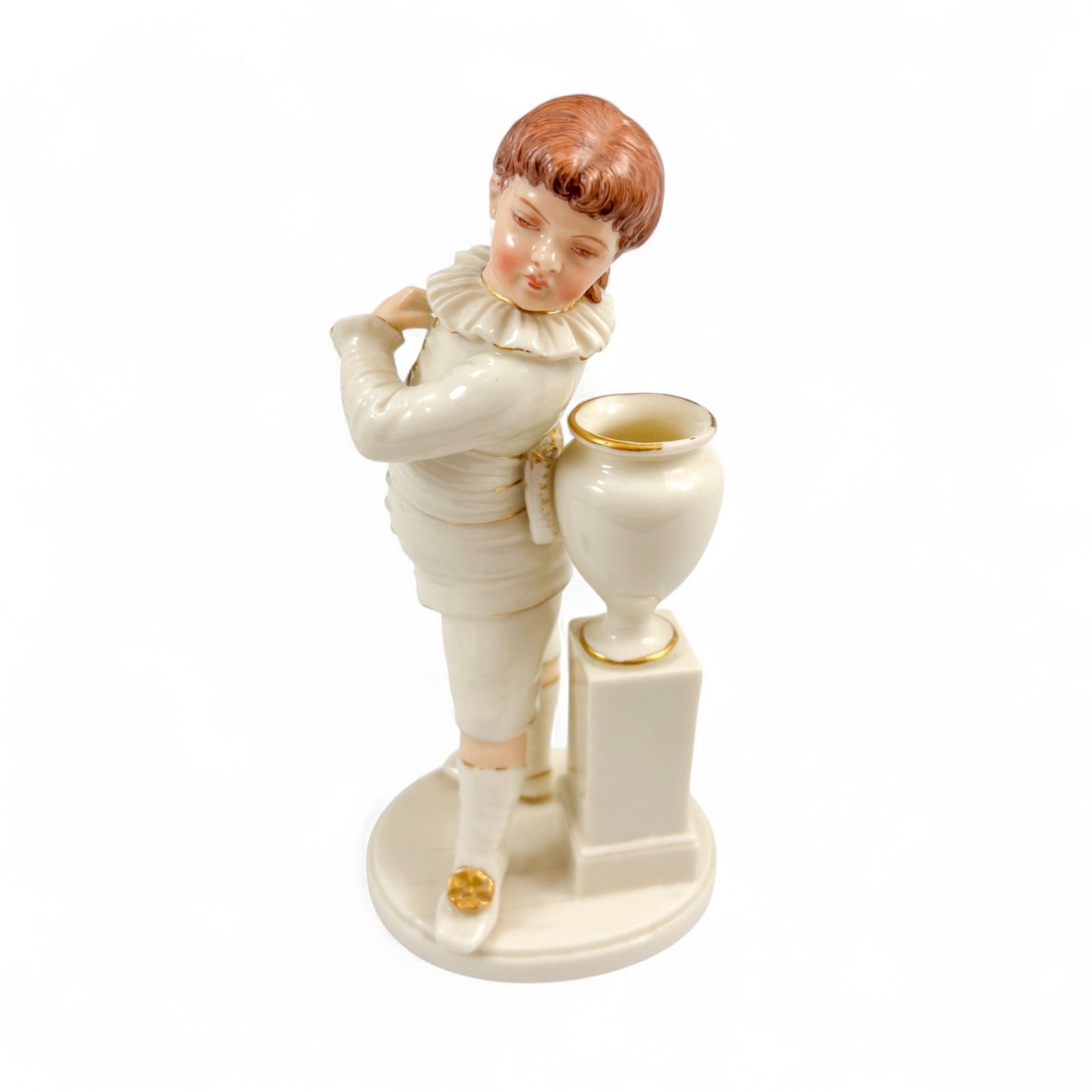 Antique Victorian 1884 Royal Worcester Porcelain Figurine Boy Model 944 photo furniture
