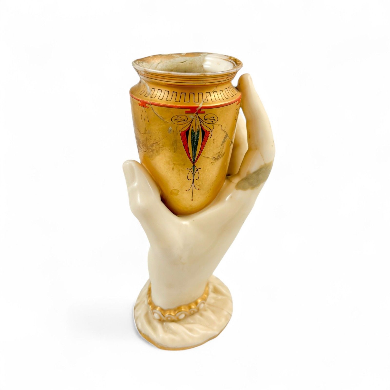 Rare Antique Early Victorian Royal Worcester Mrs Hadley’s Hand Figurine 1865 photo for sale